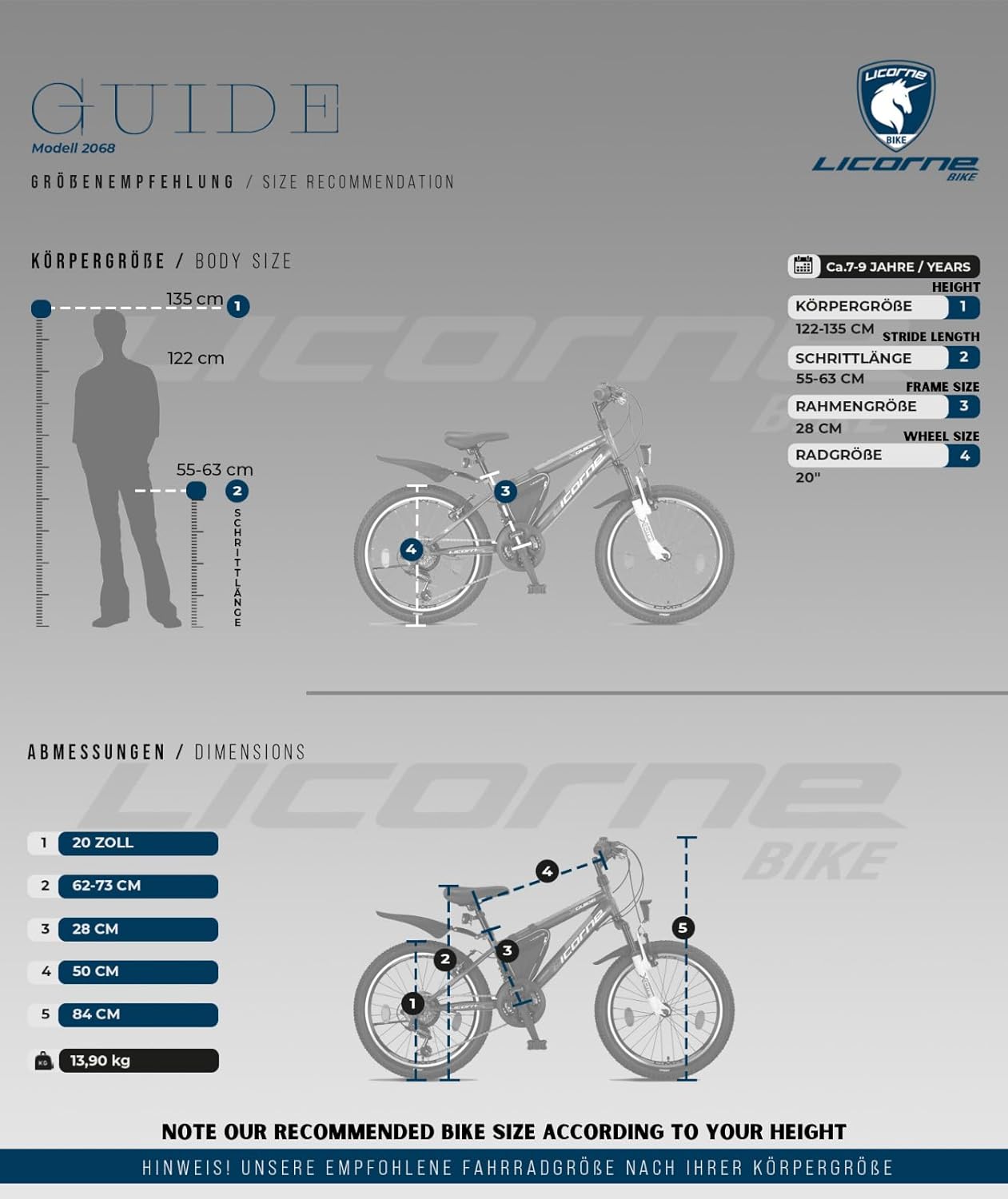 Licorne Bike Mountain Bike Guide for Girls, Boys, Women and Men, Shimano 21-Speed Gear