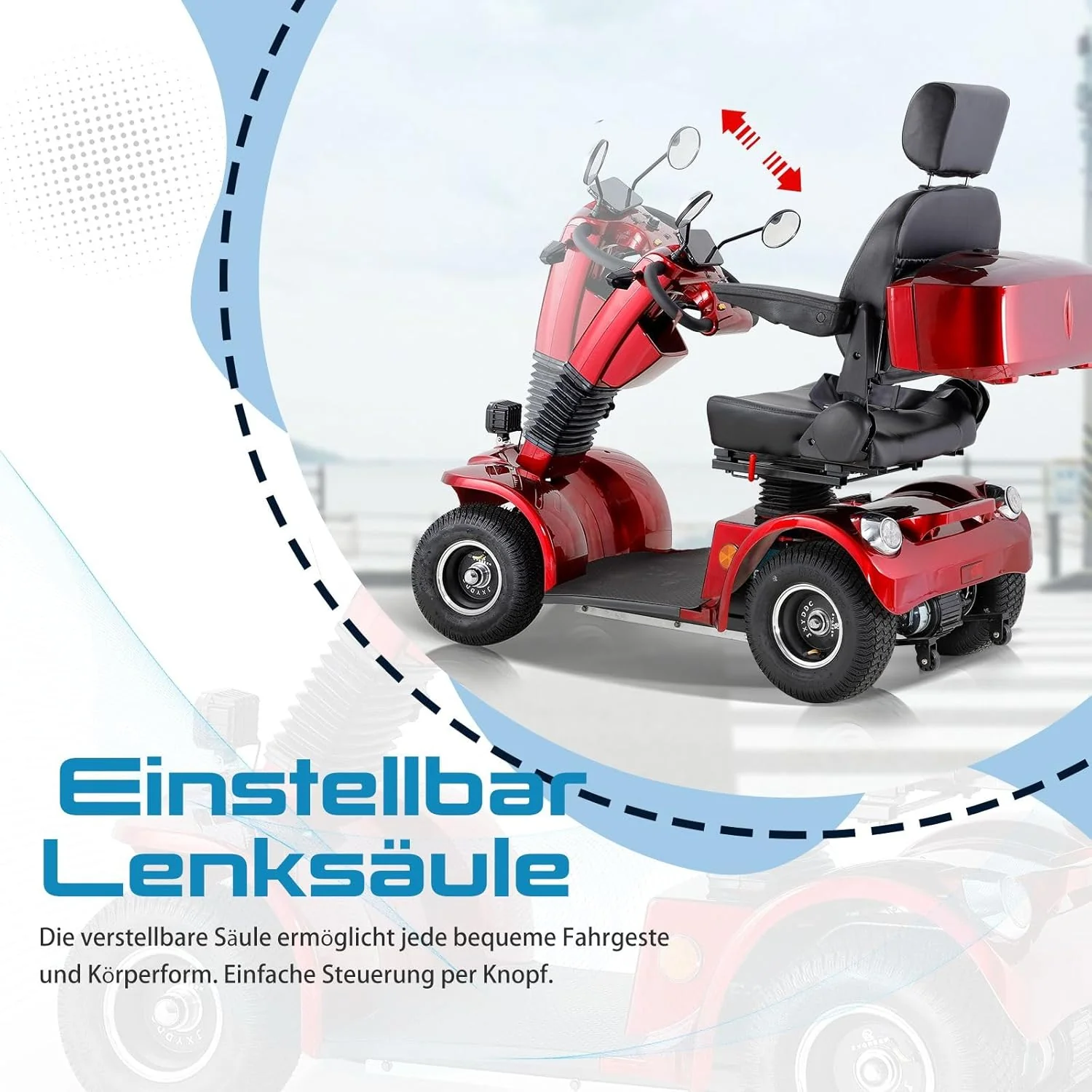 2025 ZVGREEN 4-wiel mobiliteitsscooter voor senioren �C Kapiteinsstoel, max. 15 km/u, ruime opbergruimte, draaibare stoel, elektromagnetische rem