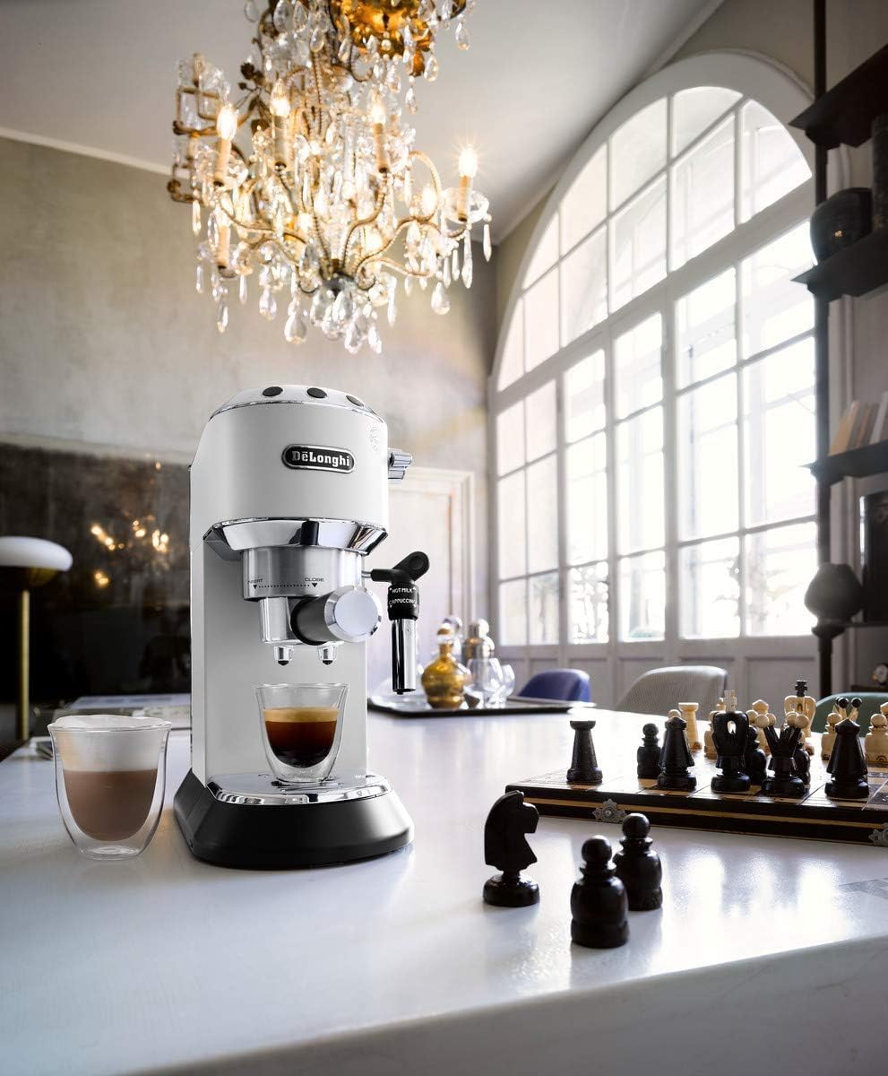 De'Longhi Dedica Style, Traditional Pump Printing Espresso Machine, Coffee and Cappuccino Maker, EC685M, Silver