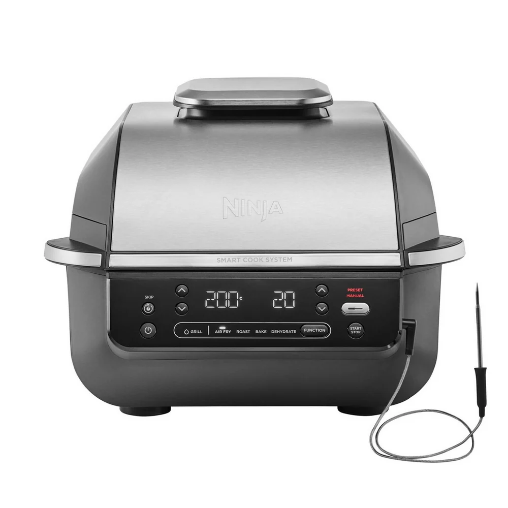 2025 Ninja 5-in-1 Grill en Airfryer 5,7L met Digitale Kooksonde - Zwart en Zilver