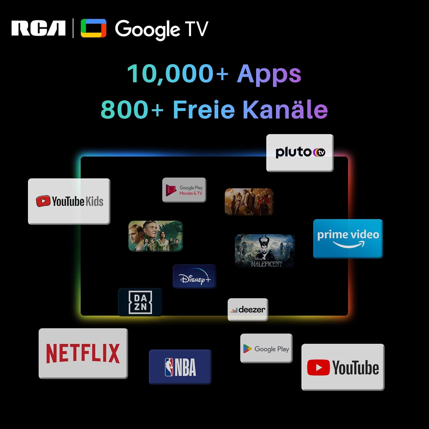 RCA RS32H2 Android Smart TV 32 inch (80 cm) Televisie met Google Assistant, Chromecast, Netflix, Prime Video, Google Play, YouTube, Disney+, WiFi, BT-afstandsbediening met microfoon, DVB-S/S2/T/T2/C