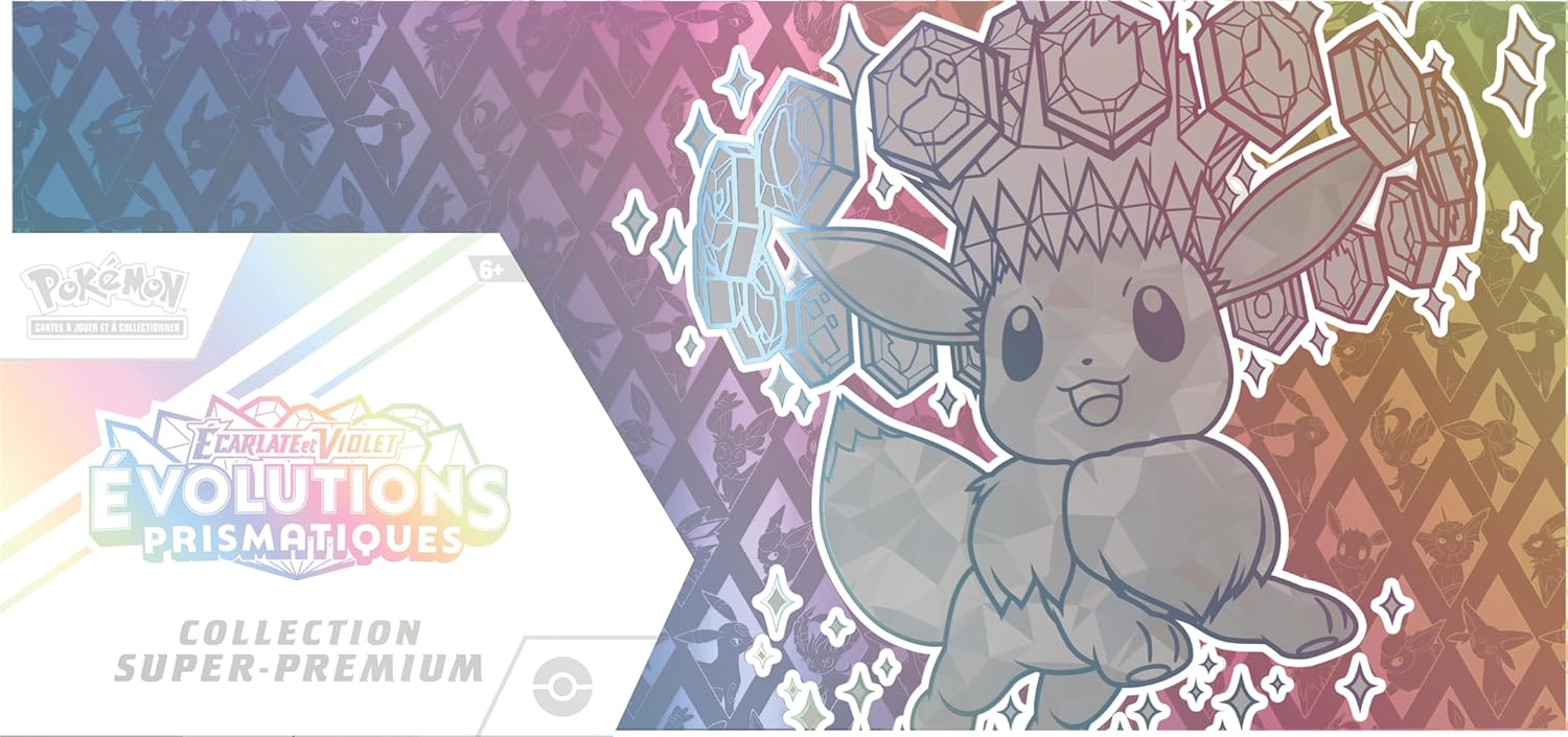 Pok��mon JCC: Super-Premium Collection Scarlet and Violet �C Prismatic Evolutions of the Pok��mon TCG (1 glossy promo card fully illustrated, a cover for the soft deck by Eevee and 15