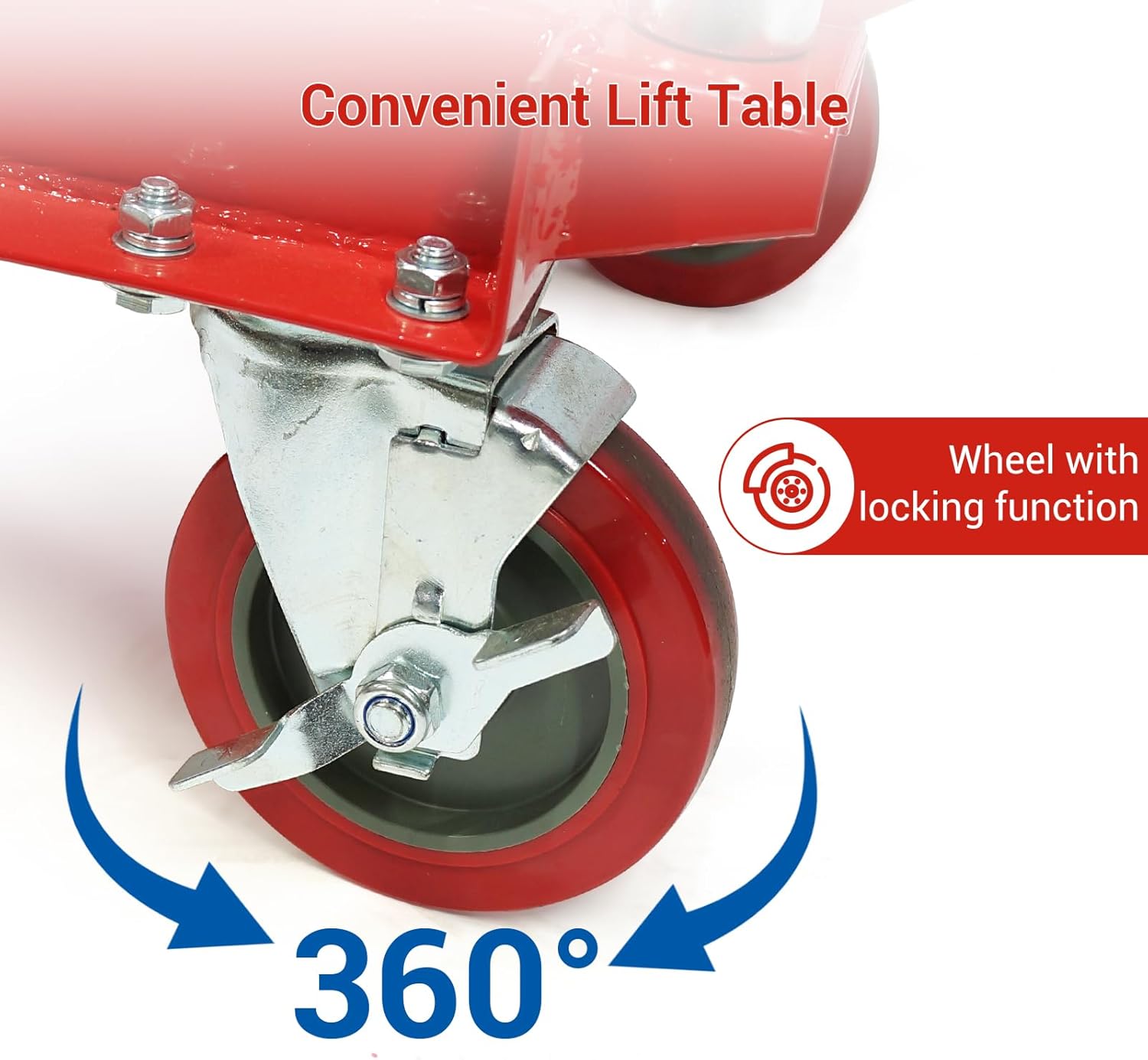 500 LBS Hydraulische Schaarlift Tafelwagen �C Hefhoogte 76 cm �C Dubbele Schaarlift met 4 Wielen en Antislipmat �C Hydraulische Heftafel voor Materiaalbehandeling en Transport