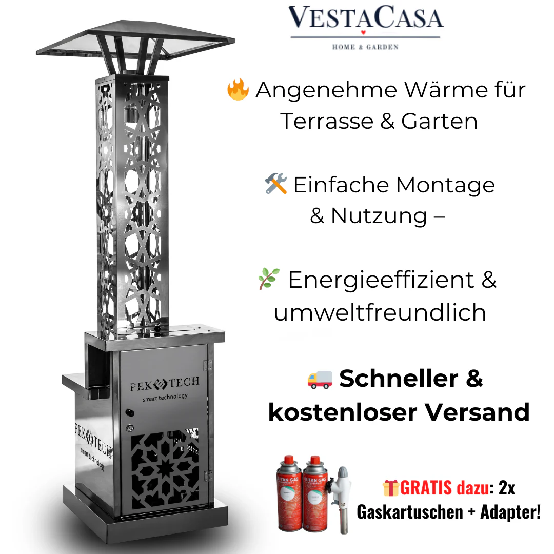 Pektech Peluxe Chrom �C Exclusieve pelletverwarmer in volledig chroom voor tuin & evenementen