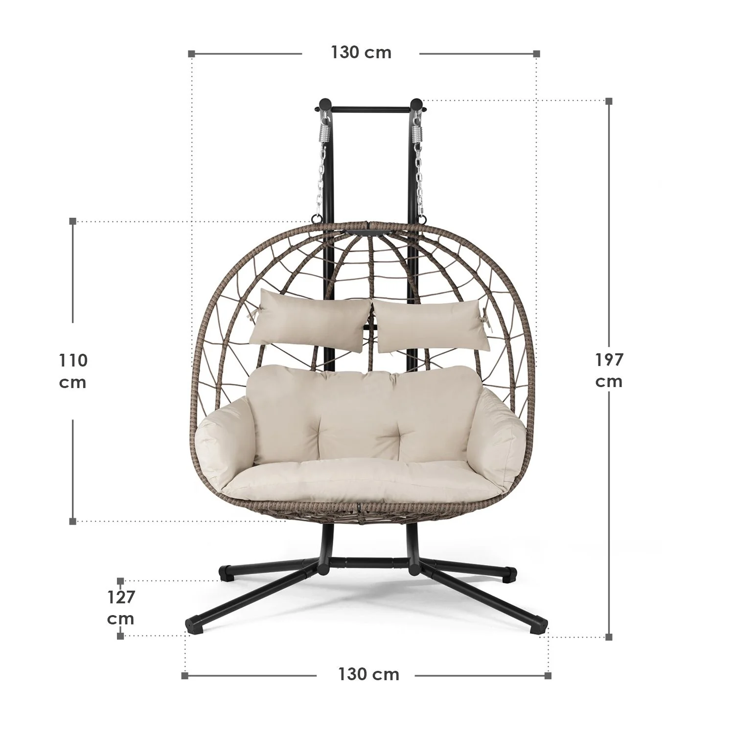 2025 Polyrattan Dubbele Hangstoel Aria