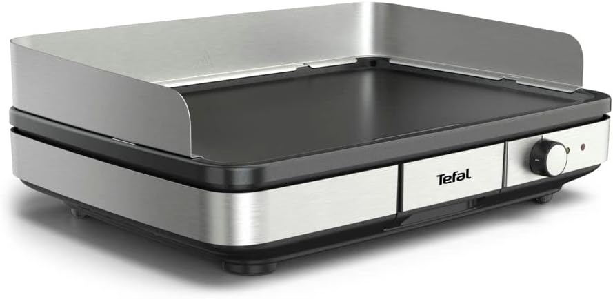 Tefal Maxi Plancha griddle CB690D - Large griddle suitable for 10-12 people - For indoor and outdoor grilling, Grey
