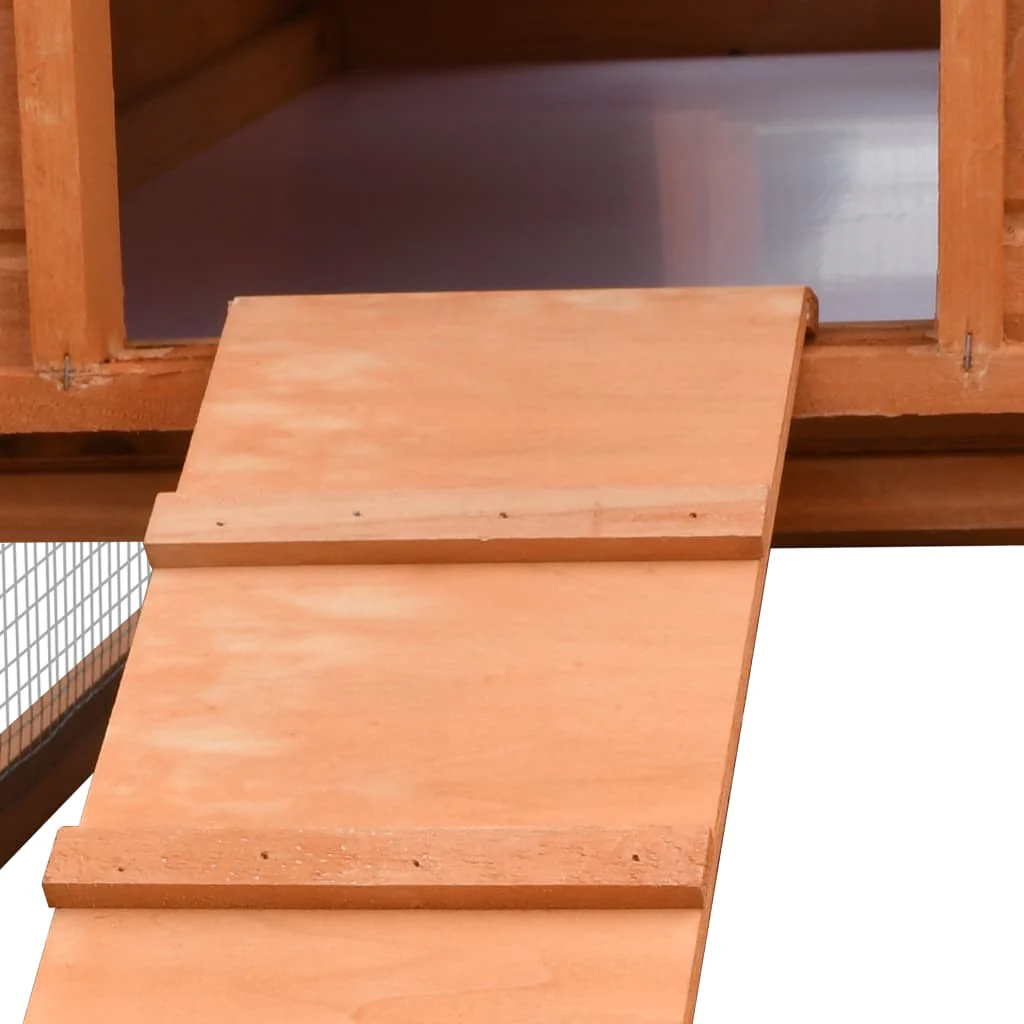 2025 Konijnenhok 303 x 60 x 86 cm Houten Konijnenkooi met Ren Massief Hout