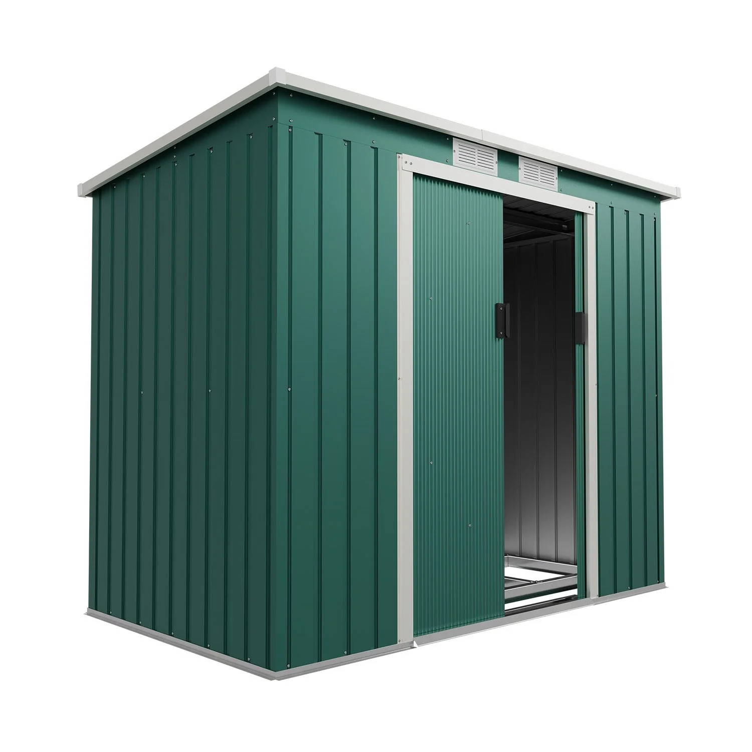2025 Metalen tuinschuur M in donkergroen voor de tuin