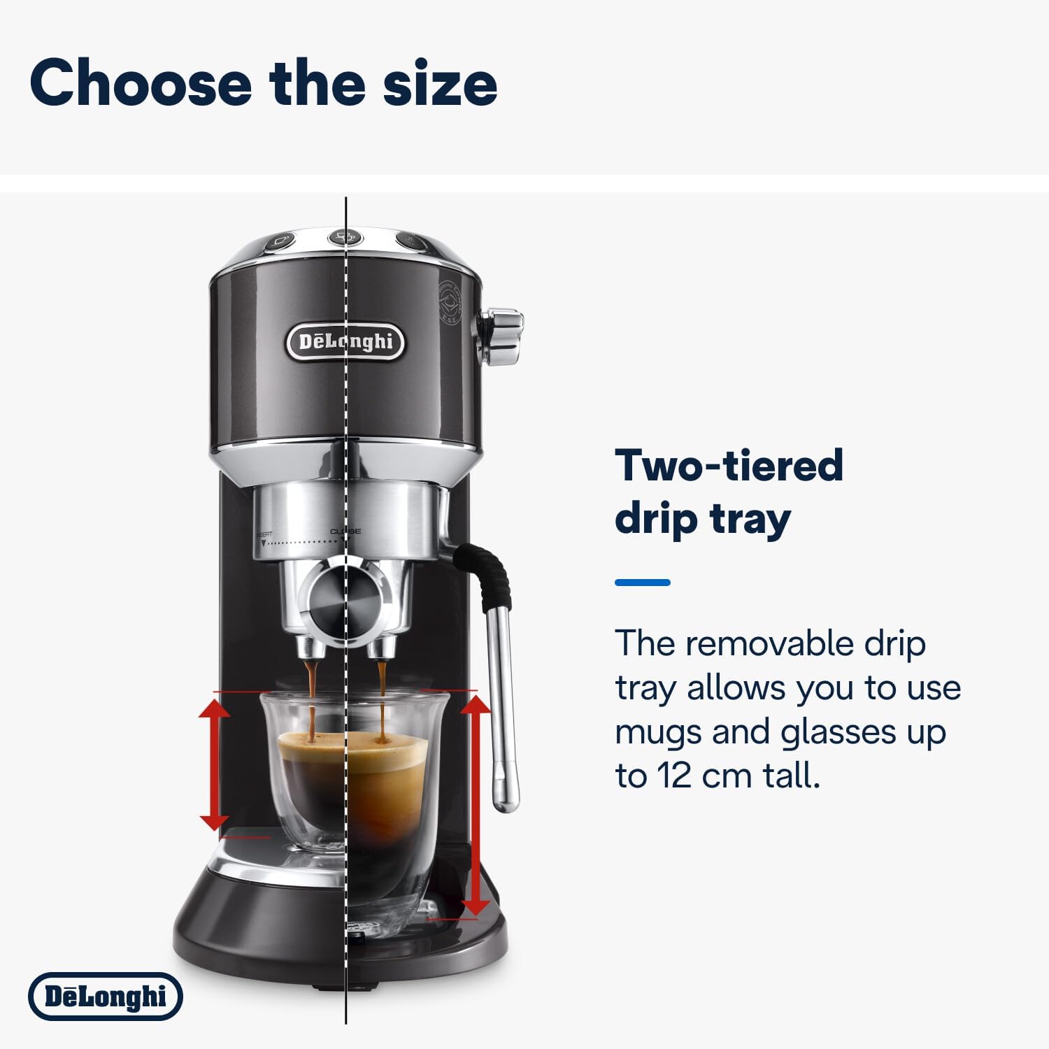 De'Longhi Dedica Style, Traditional Pump Printing Espresso Machine, Coffee and Cappuccino Maker, EC685M, Silver