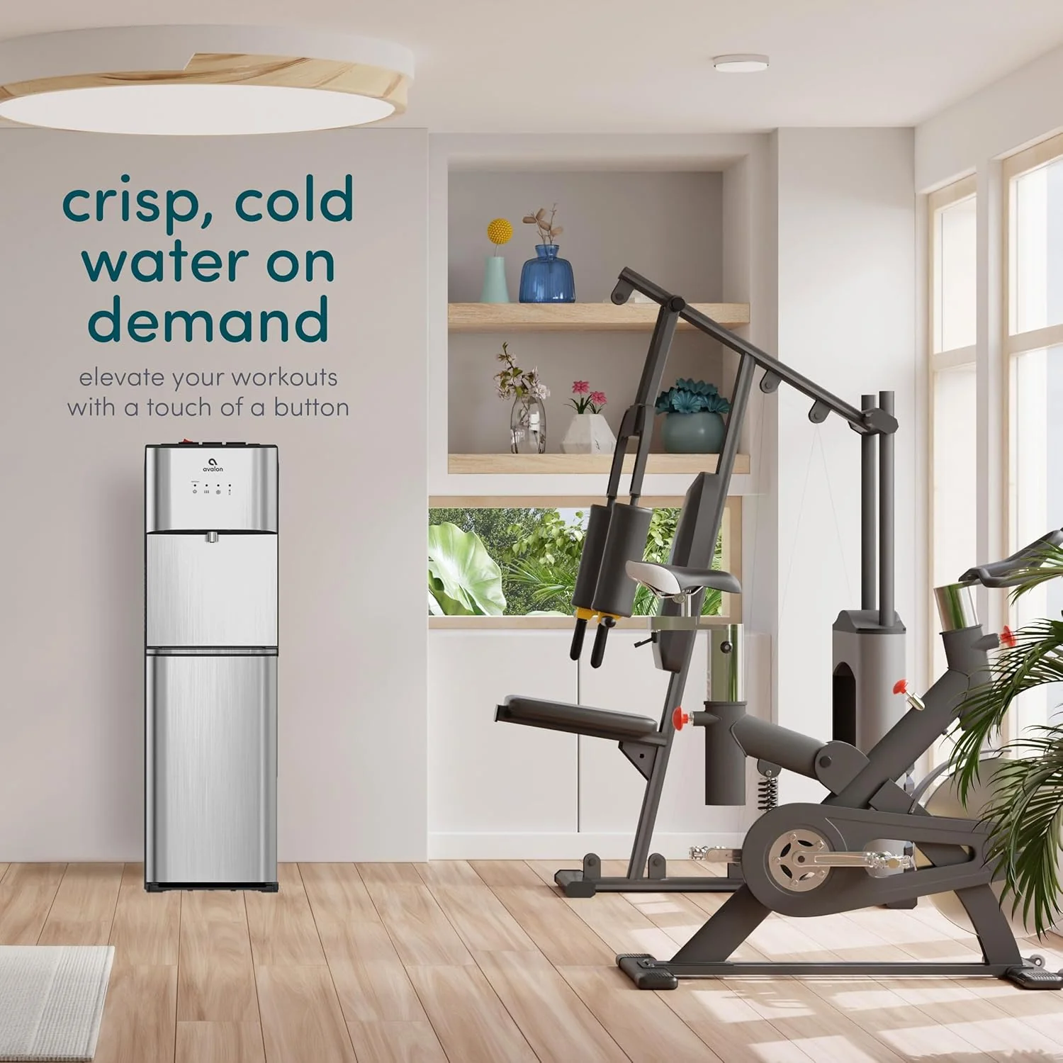 Zelfreinigende waterkoeler met beperkte oplage - 3 temperatuurinstellingen - warm, koud en kamerwater, duurzame roestvrijstalen constructie, bodemvulling - UL-gecertificeerd - Avalon