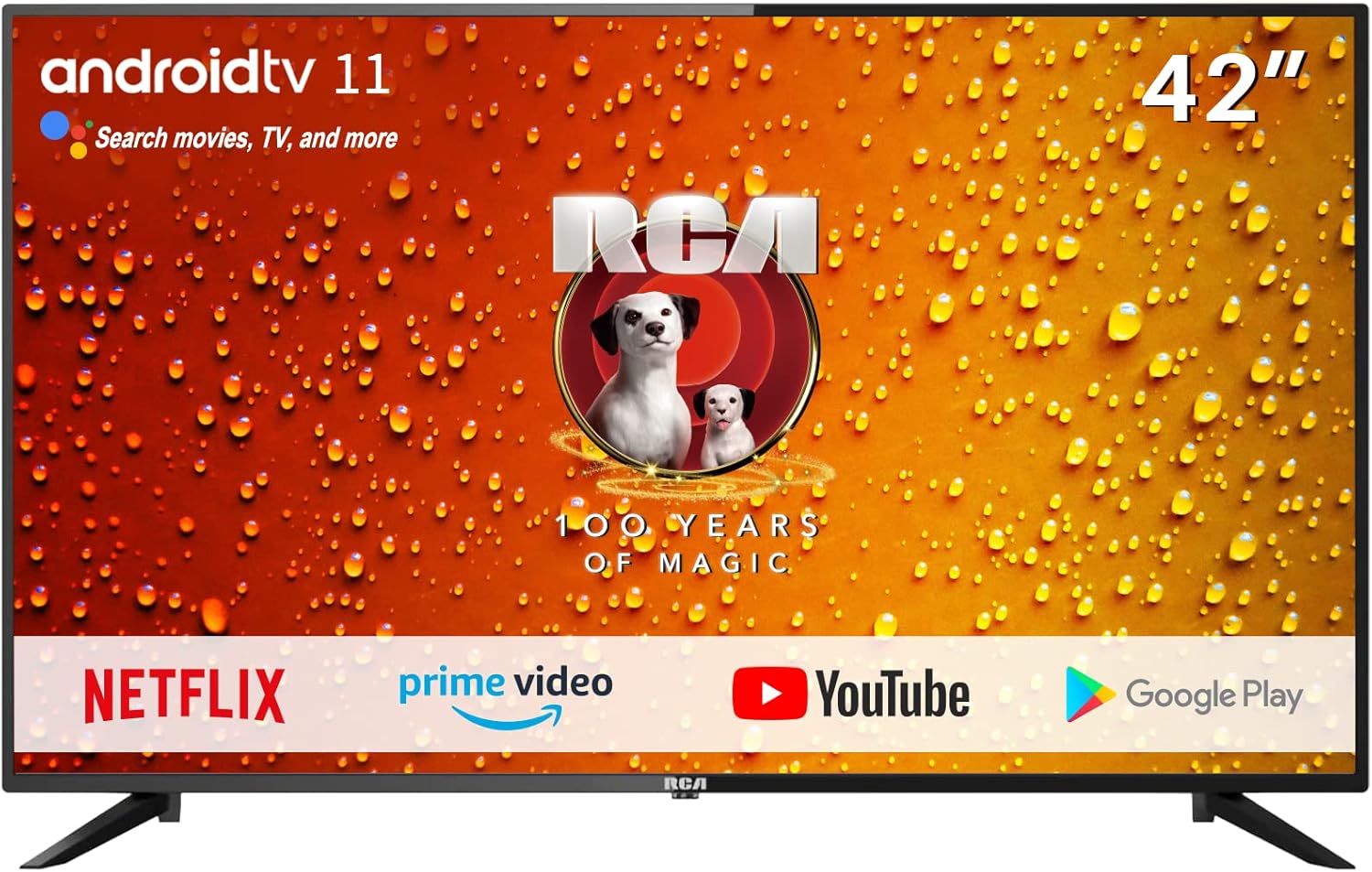 RCA RS32H2 Android Smart TV 32 inch (80 cm) Televisie met Google Assistant, Chromecast, Netflix, Prime Video, Google Play, YouTube, Disney+, WiFi, BT-afstandsbediening met microfoon, DVB-S/S2/T/T2/C