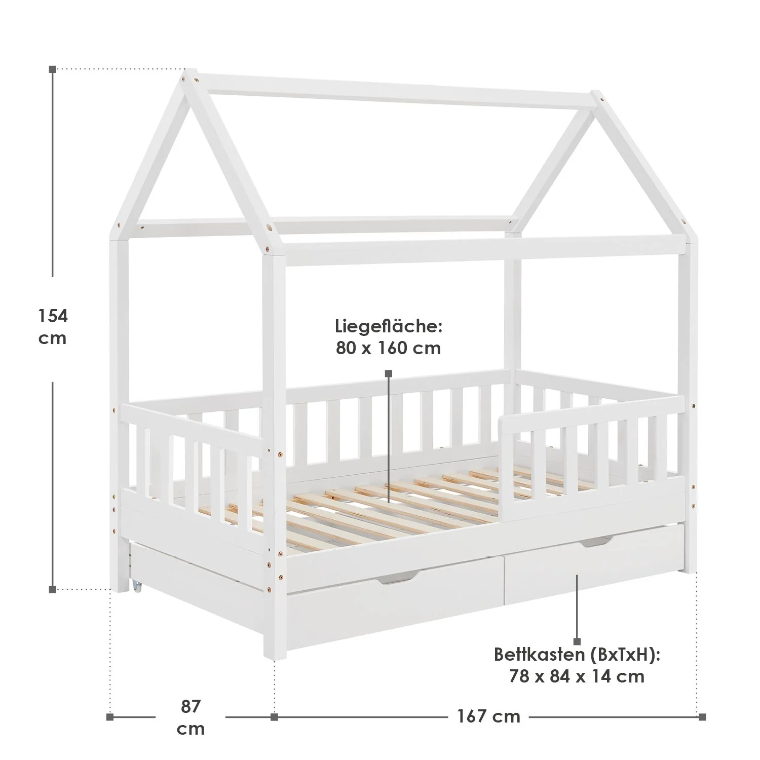 2025 Kinderbed Marli 80 x 160 cm met opberglade