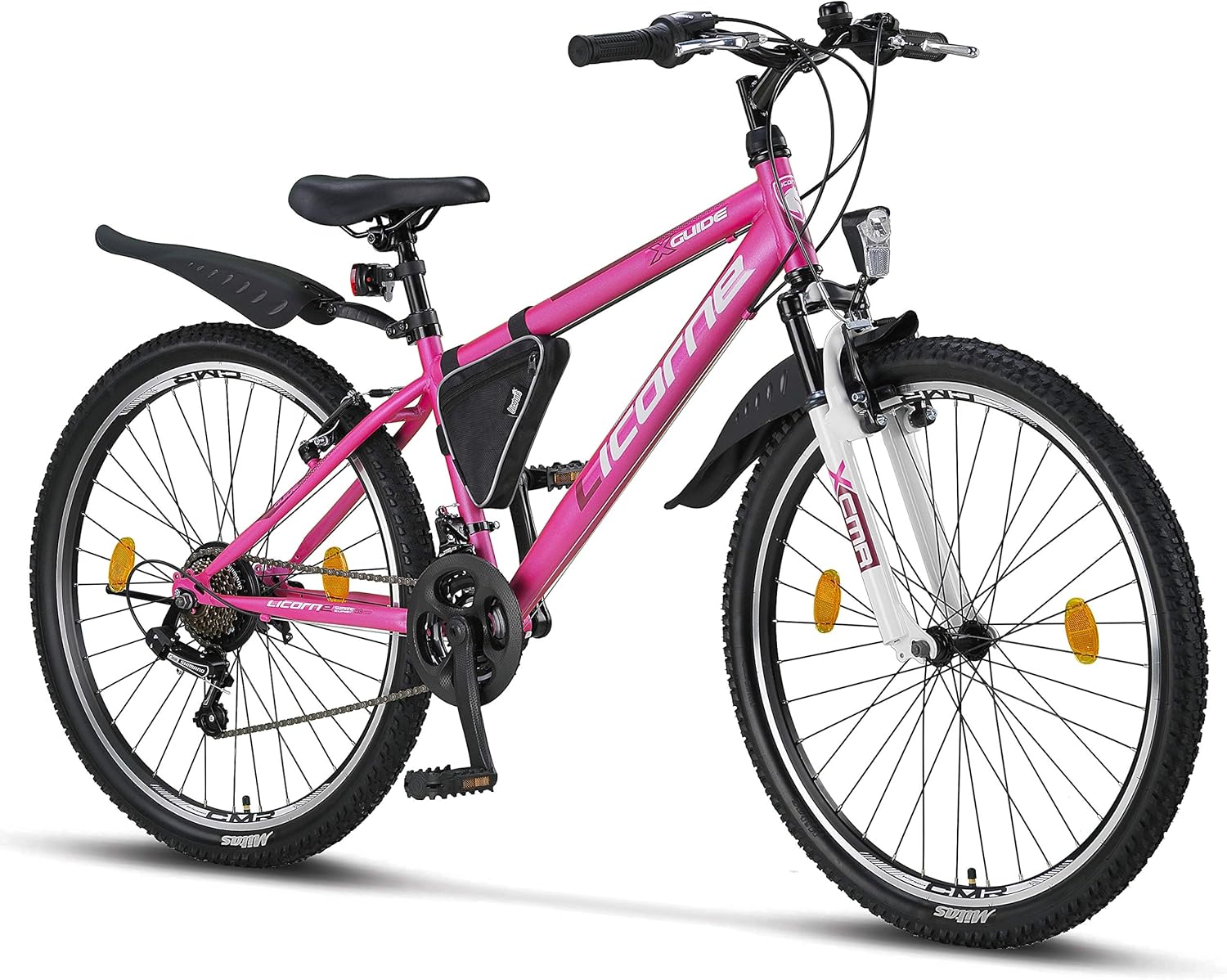 Licorne Bike Mountain Bike Guide for Girls, Boys, Women and Men, Shimano 21-Speed Gear