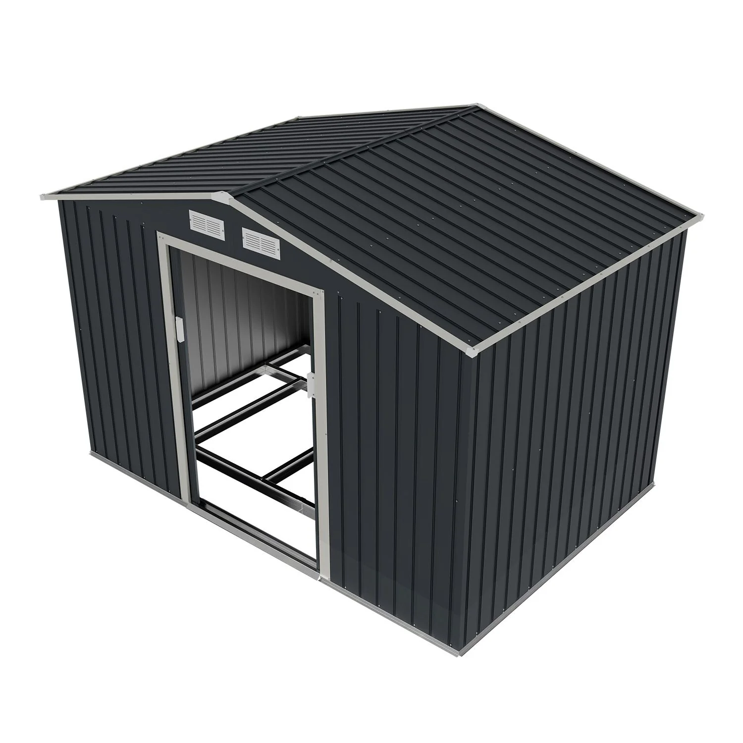 2025 Metalen tuinschuur M in donkergroen voor de tuin