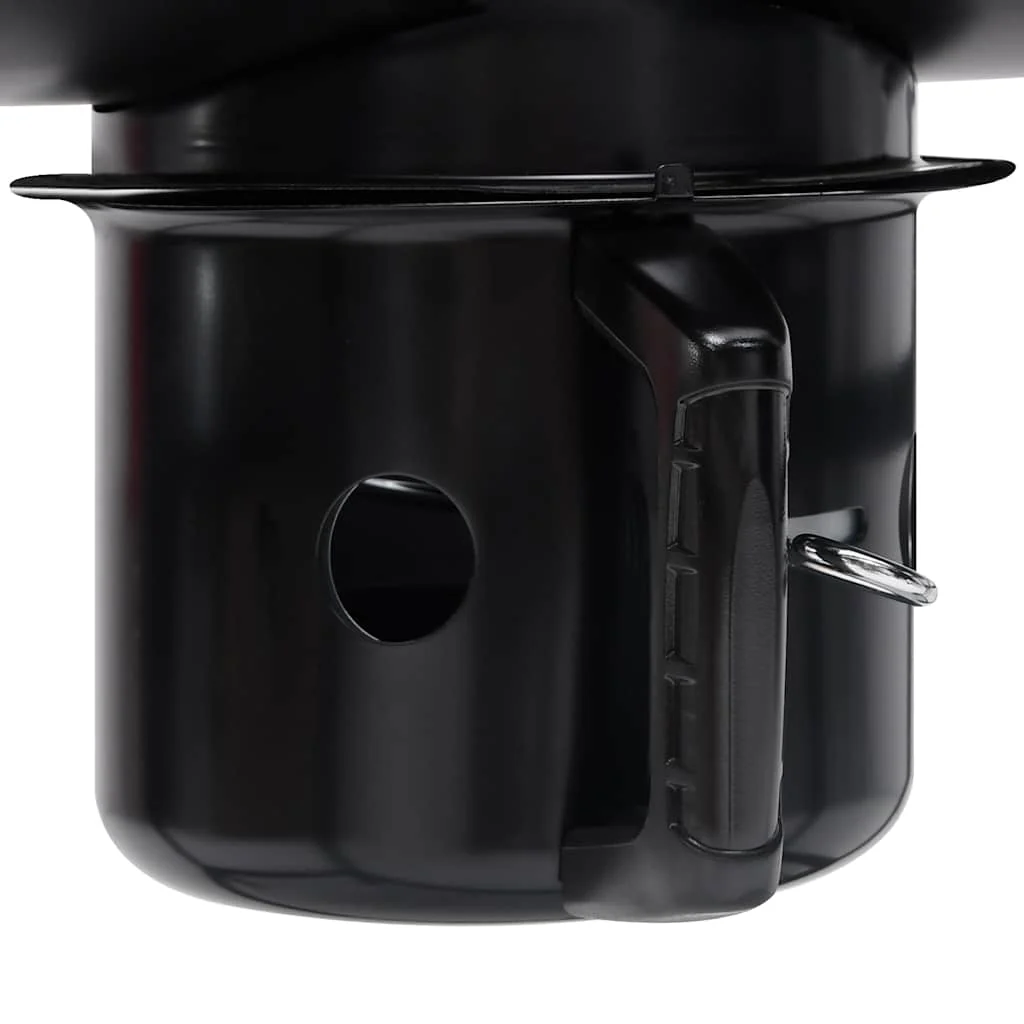 2025 Grillwagen met wielen en legplanken Zwart Staal 115x85x95 cm Buitenbarbecue