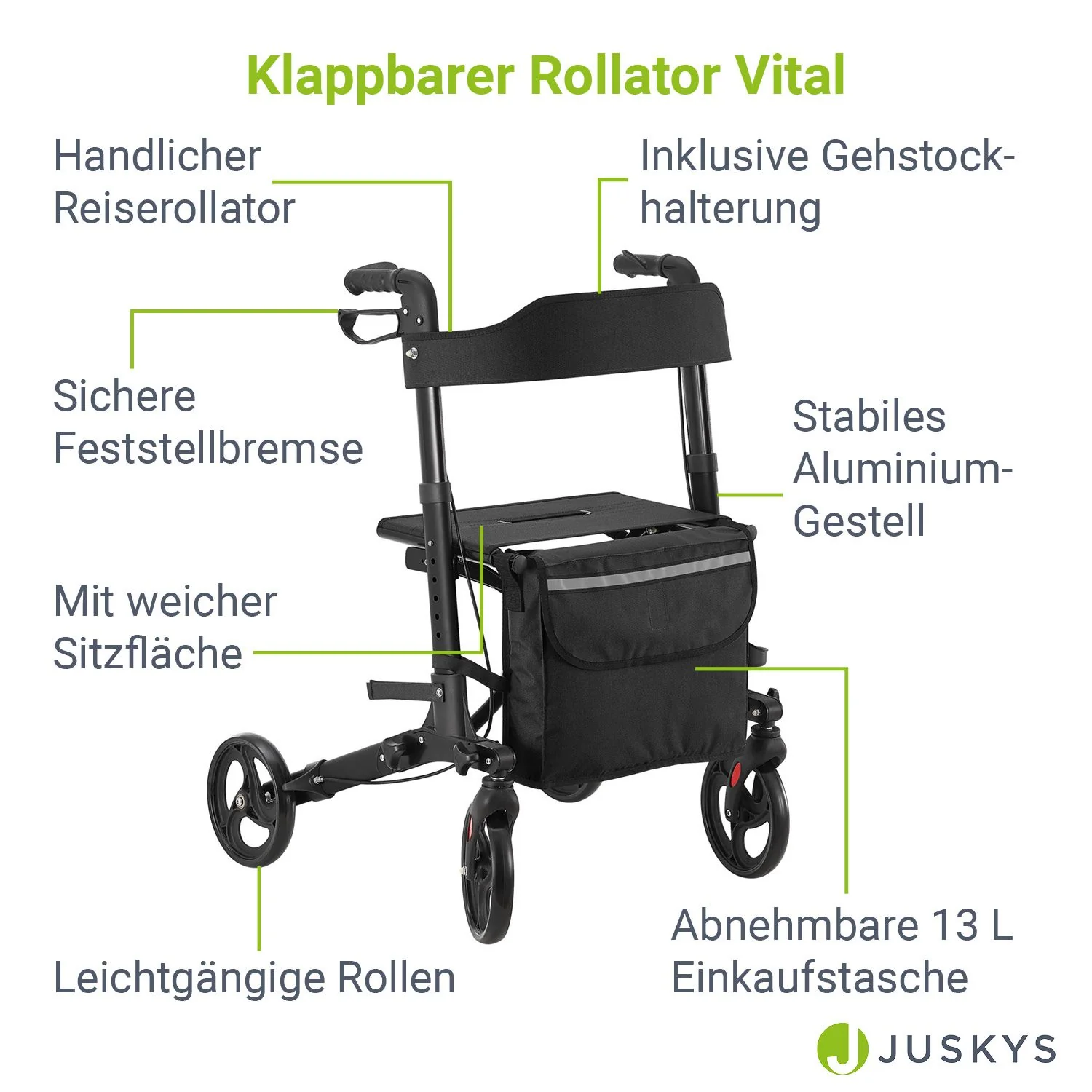 2025 Aluminium rollator Vital met zitje