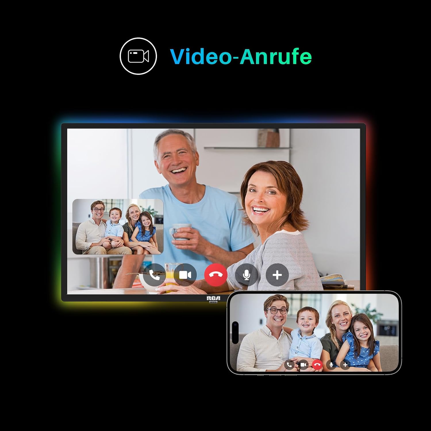 RCA RS32H2 Android Smart TV 32 inch (80 cm) Televisie met Google Assistant, Chromecast, Netflix, Prime Video, Google Play, YouTube, Disney+, WiFi, BT-afstandsbediening met microfoon, DVB-S/S2/T/T2/C