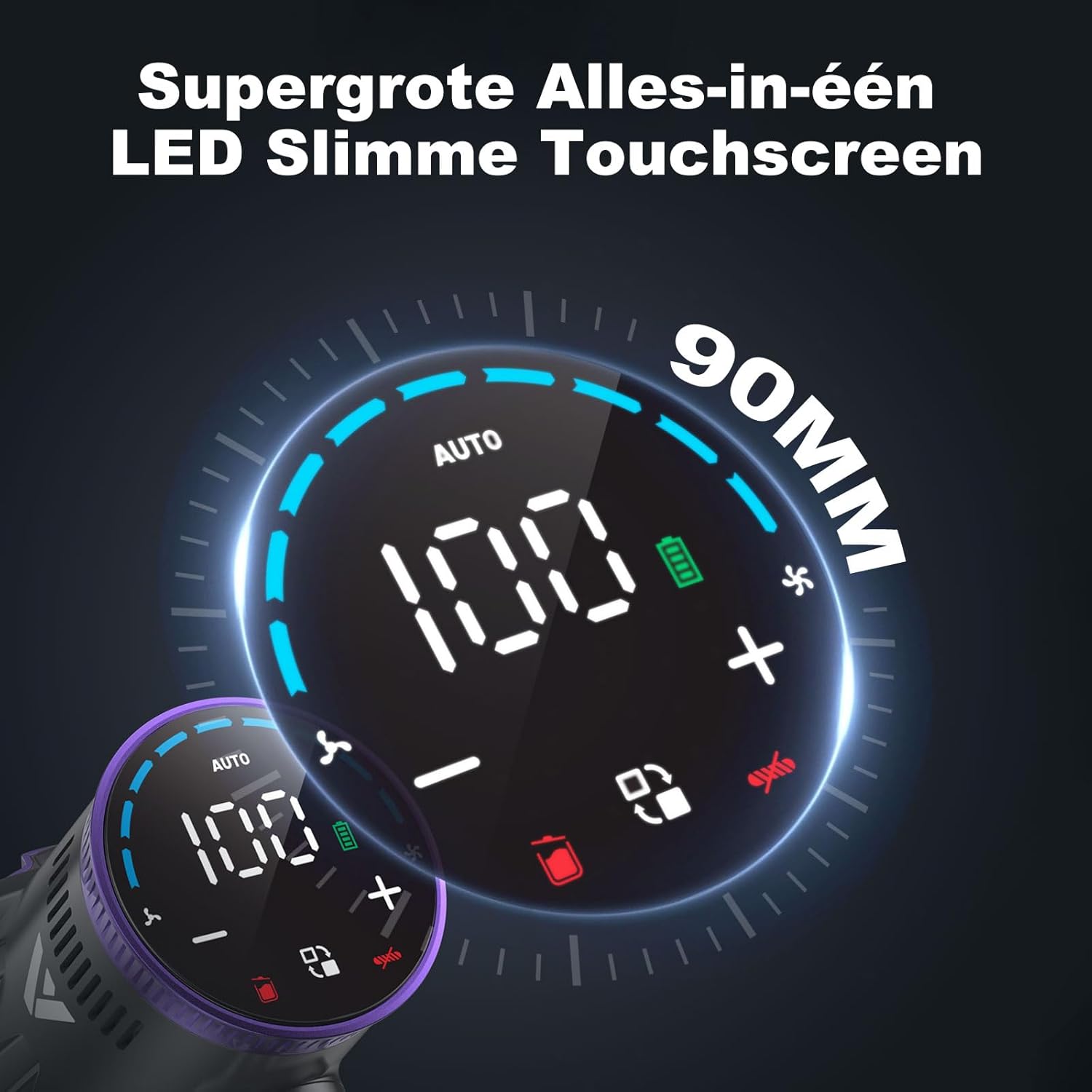 coovy SU7 Stick Vacuum Cleaner Cordless 580W/45Kpa/75Min, LED Display, 1.3 L Vacuum Cleaner Anti-tangle, Stick Vacuum Cleaner Cordless for Pet Hair, Carpet, Hard Floors