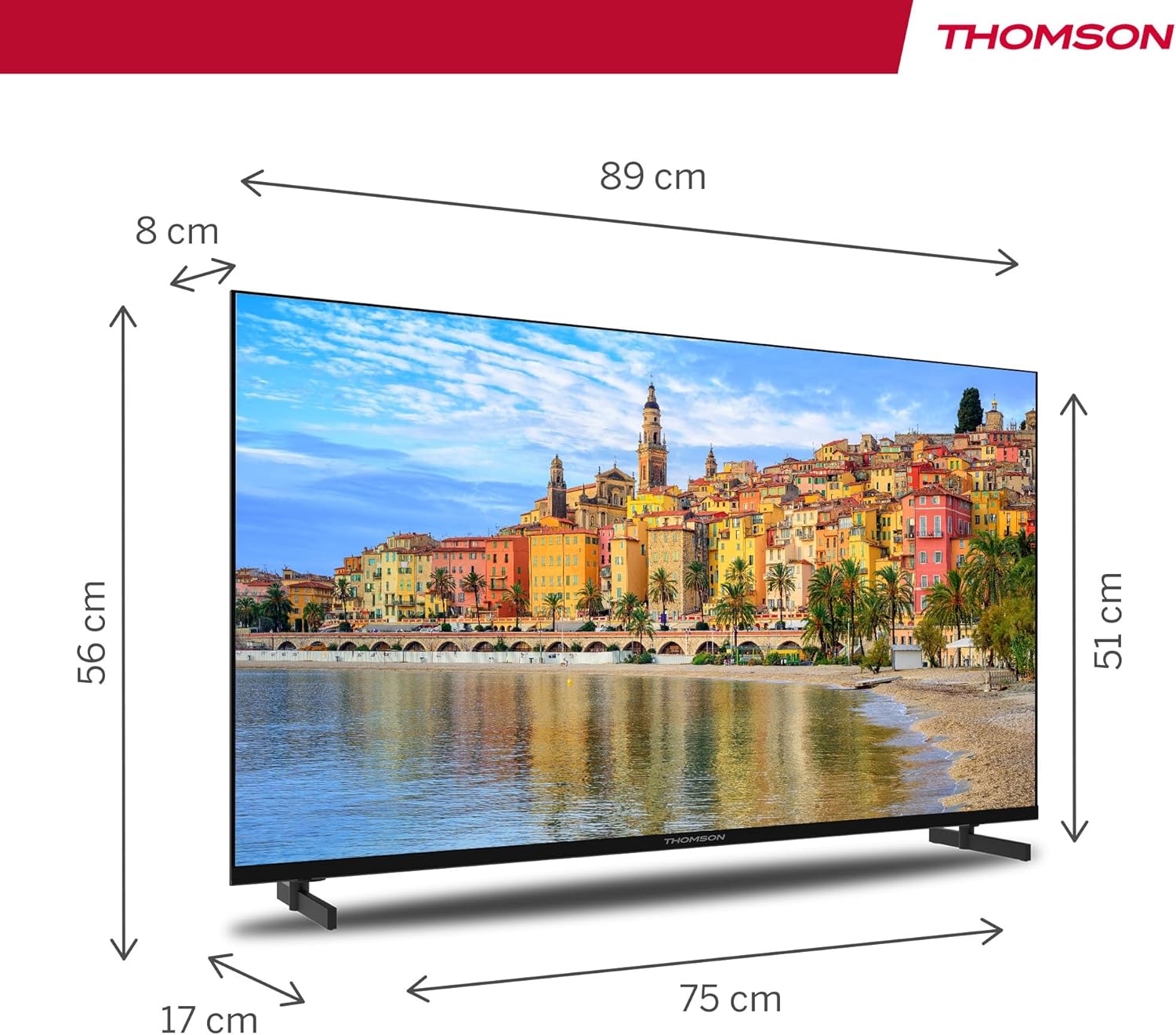 THOMSON 32 Inch (81cm) Full HD Google Smart TV, Wi-Fi, Dolby Audio, HDR10, Bluetooth 5.1, Triple Tuner (Cable/Satellite/Antenna), HDMI, CI+, A+ Panel - 32FG2S14