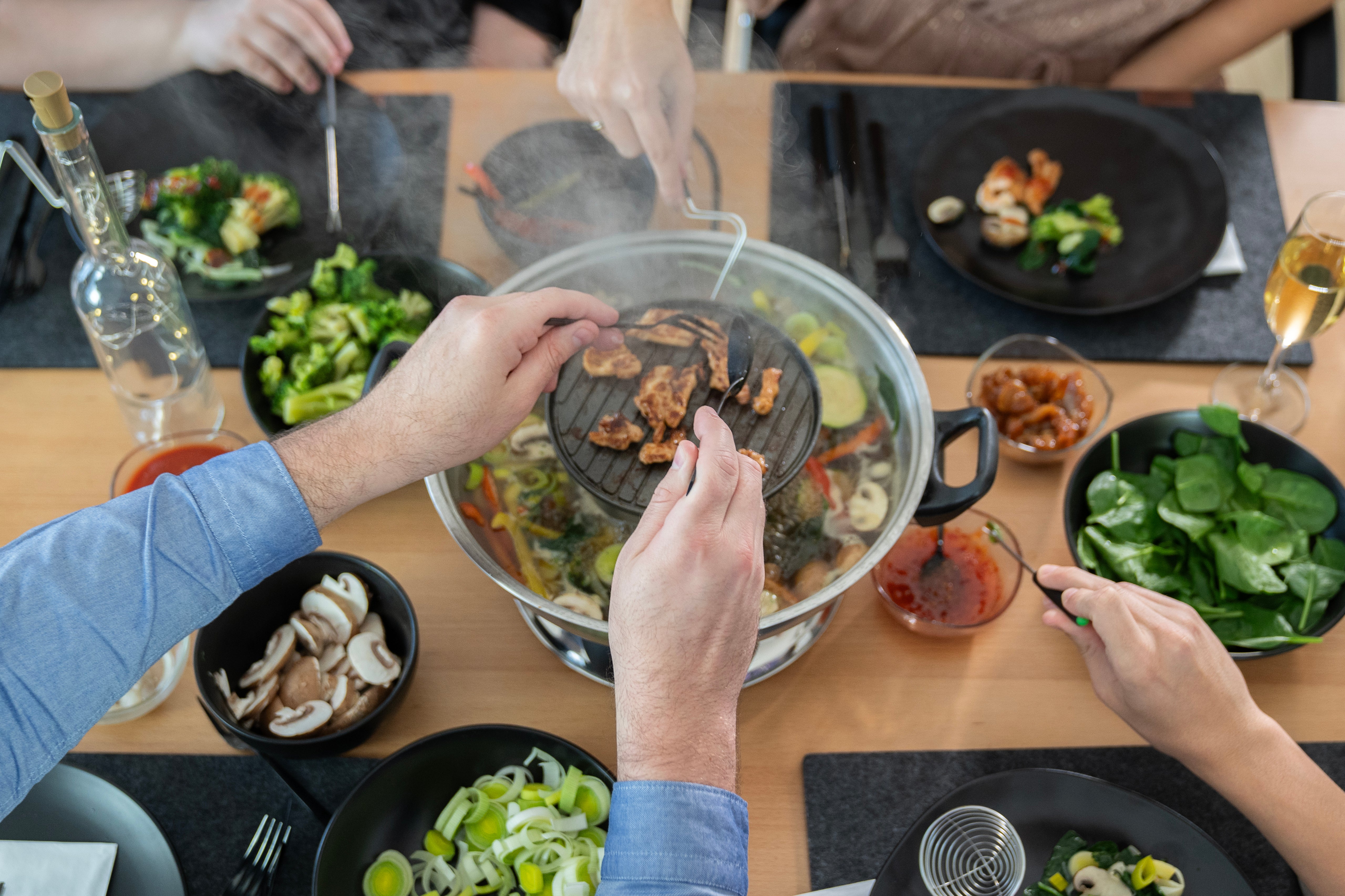 2025 Elektrische Roestvrijstalen Fonduetopf met Grillfunctie �C 2in1 Hot Pot & Tafelgrill, 3-traps Temperatuurregeling