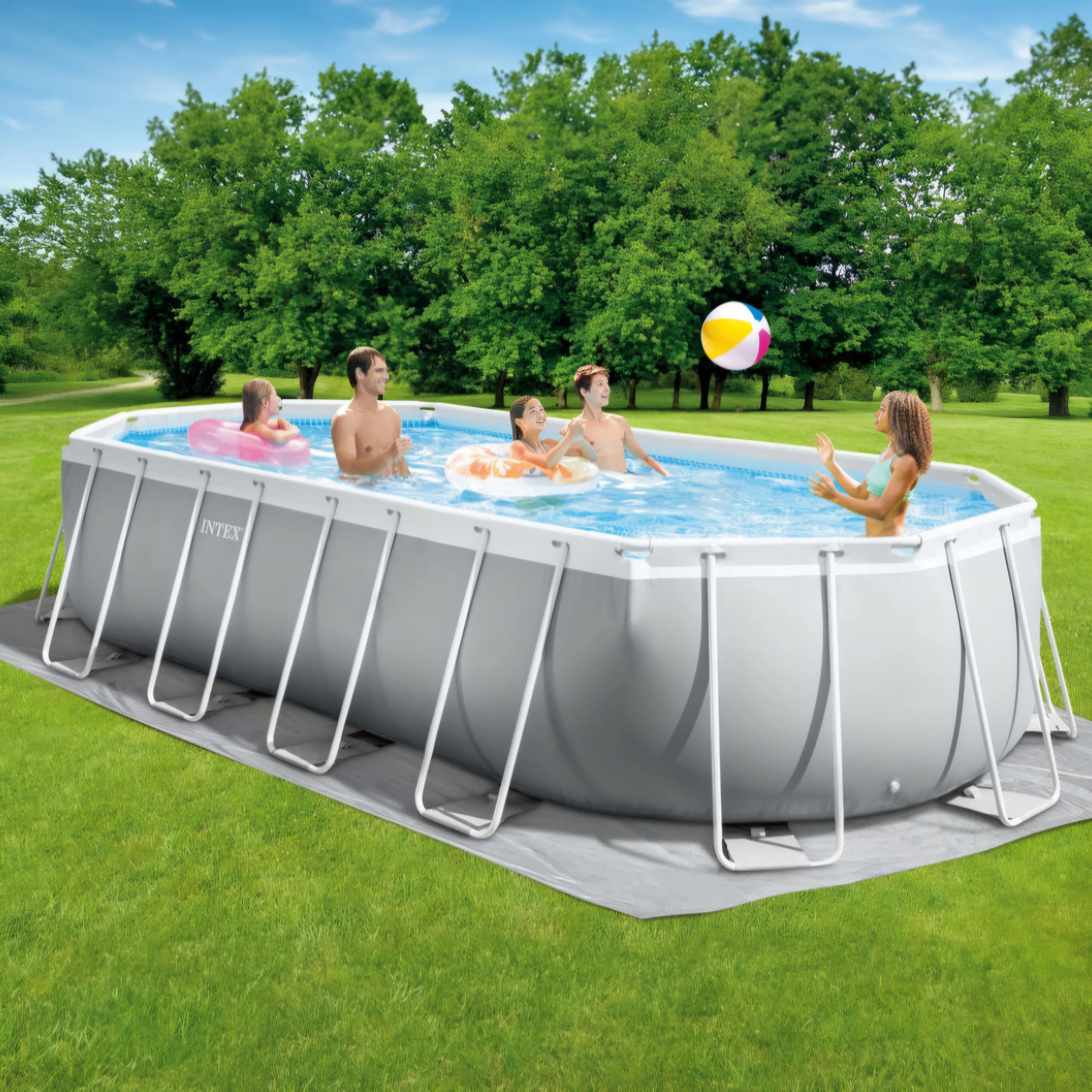 Intex Oval Prism Frame Zwembad Set 20 voet x 10 voet x 48 inch