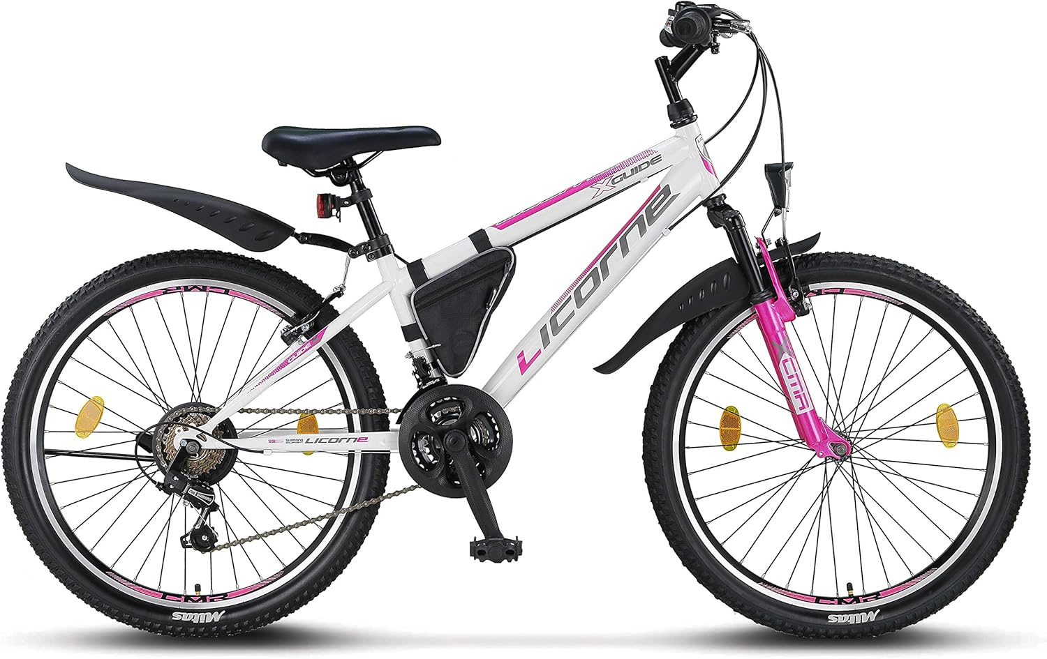 Licorne Bike Mountain Bike Guide for Girls, Boys, Women and Men, Shimano 21-Speed Gear