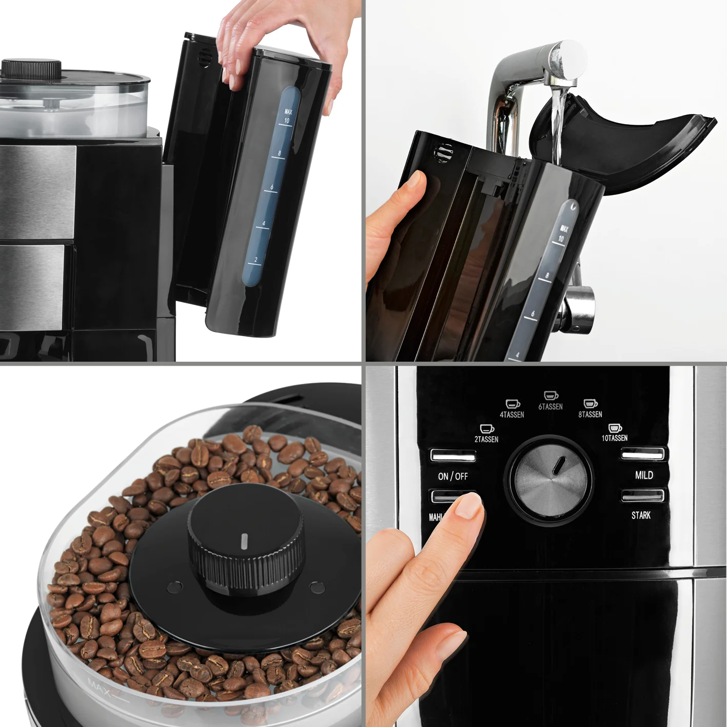 2025 FRESH-AROMA-INTENSE filterkoffiemachine met maalwerk - glas