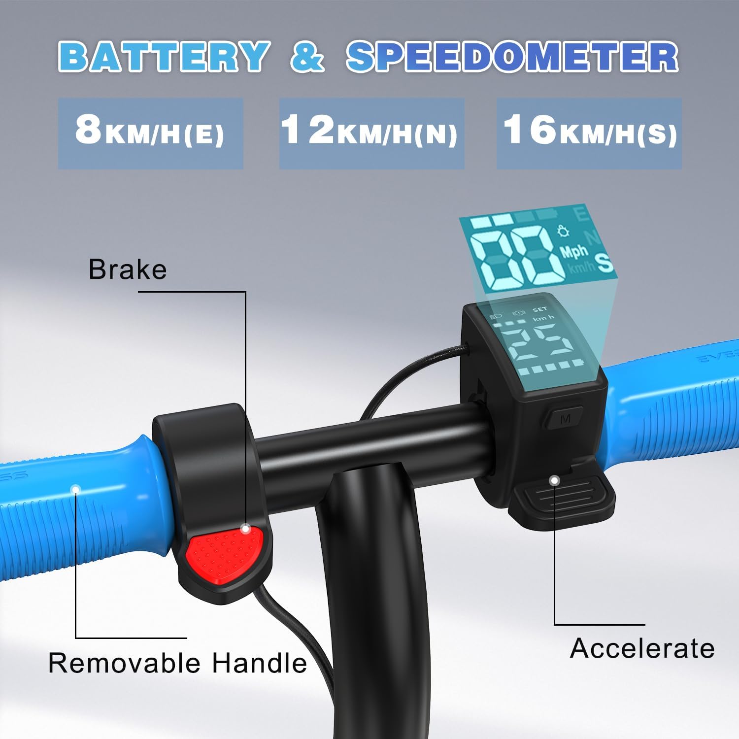 EVERCROSS E6 Electric Scooter, 7'' Electric Scooter for Children 6-12 Years, E Step Scooter for Children with Up to 15km Range and Motor 150W, 3 Speed Modes (8, 12, 16km/h)
