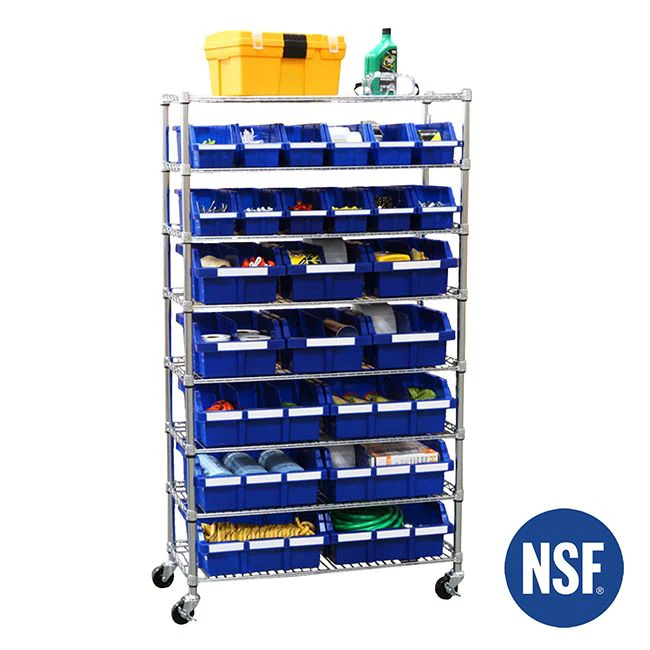 NSF 8-laags Rek met 24 Bakjes