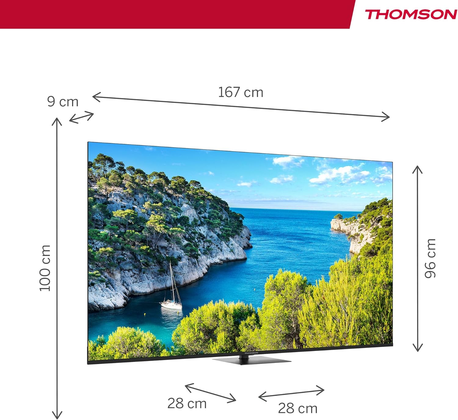 THOMSON 32 Inch (81cm) Full HD Google Smart TV, Wi-Fi, Dolby Audio, HDR10, Bluetooth 5.1, Triple Tuner (Cable/Satellite/Antenna), HDMI, CI+, A+ Panel - 32FG2S14