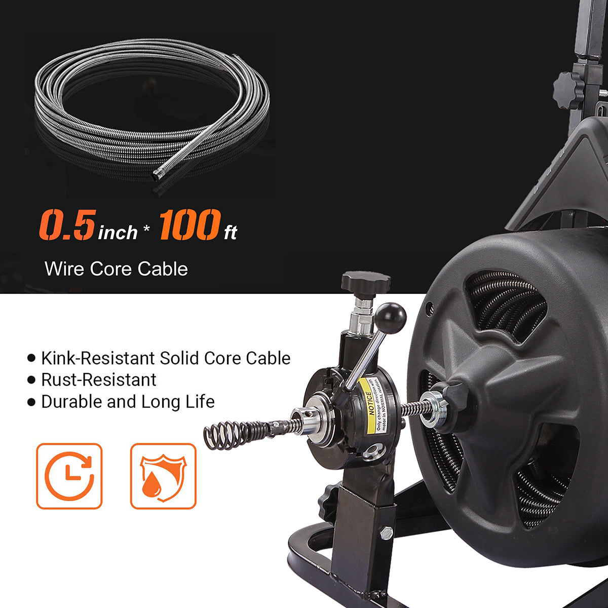 2025 XtremepowerUS 45078 Elektrische Rioolslang met Accessoires �C 30 m Elektrische Ontstopper