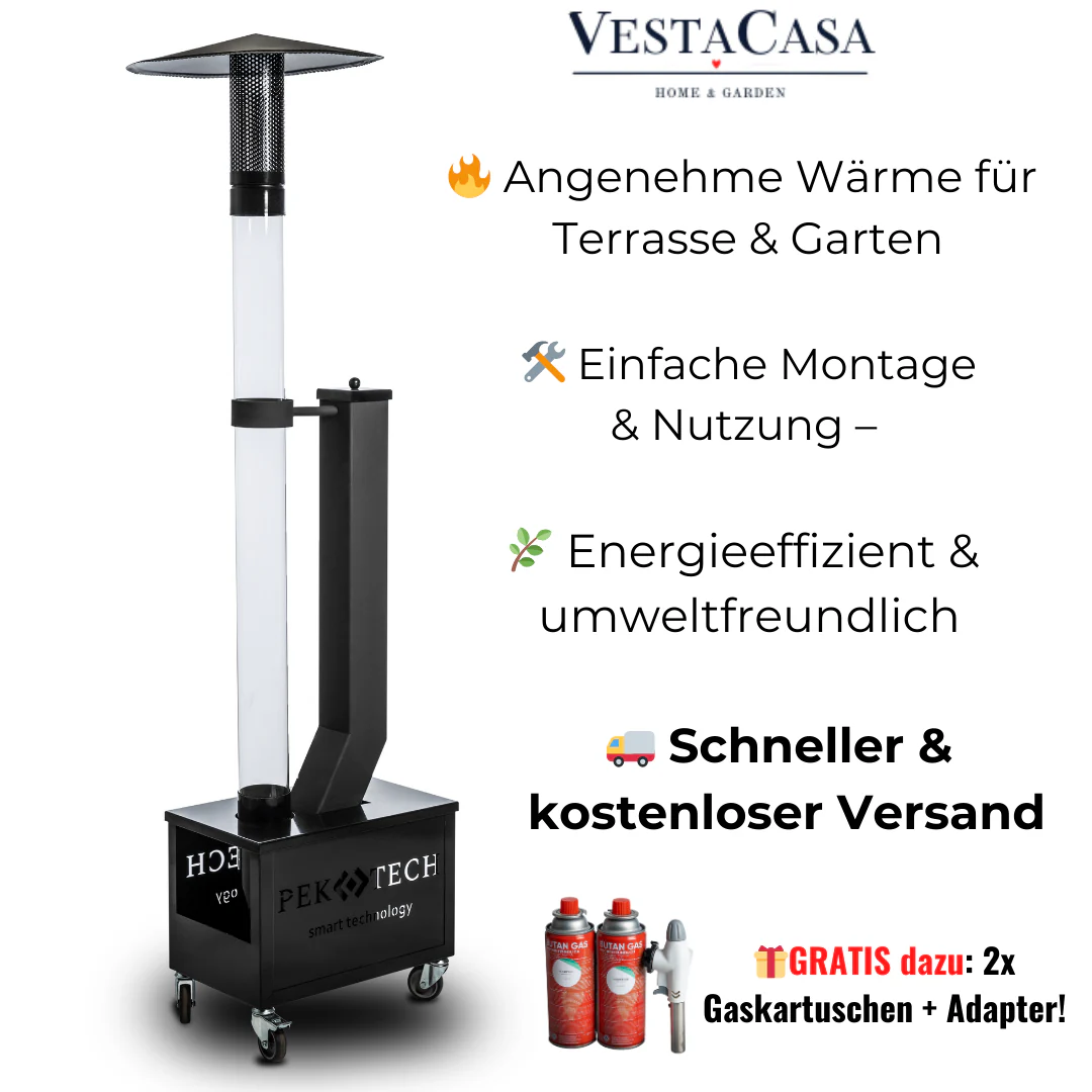 Pektech Pelora Black �C Elegante pelletverwarmer voor tuin, terras & buiten evenementen
