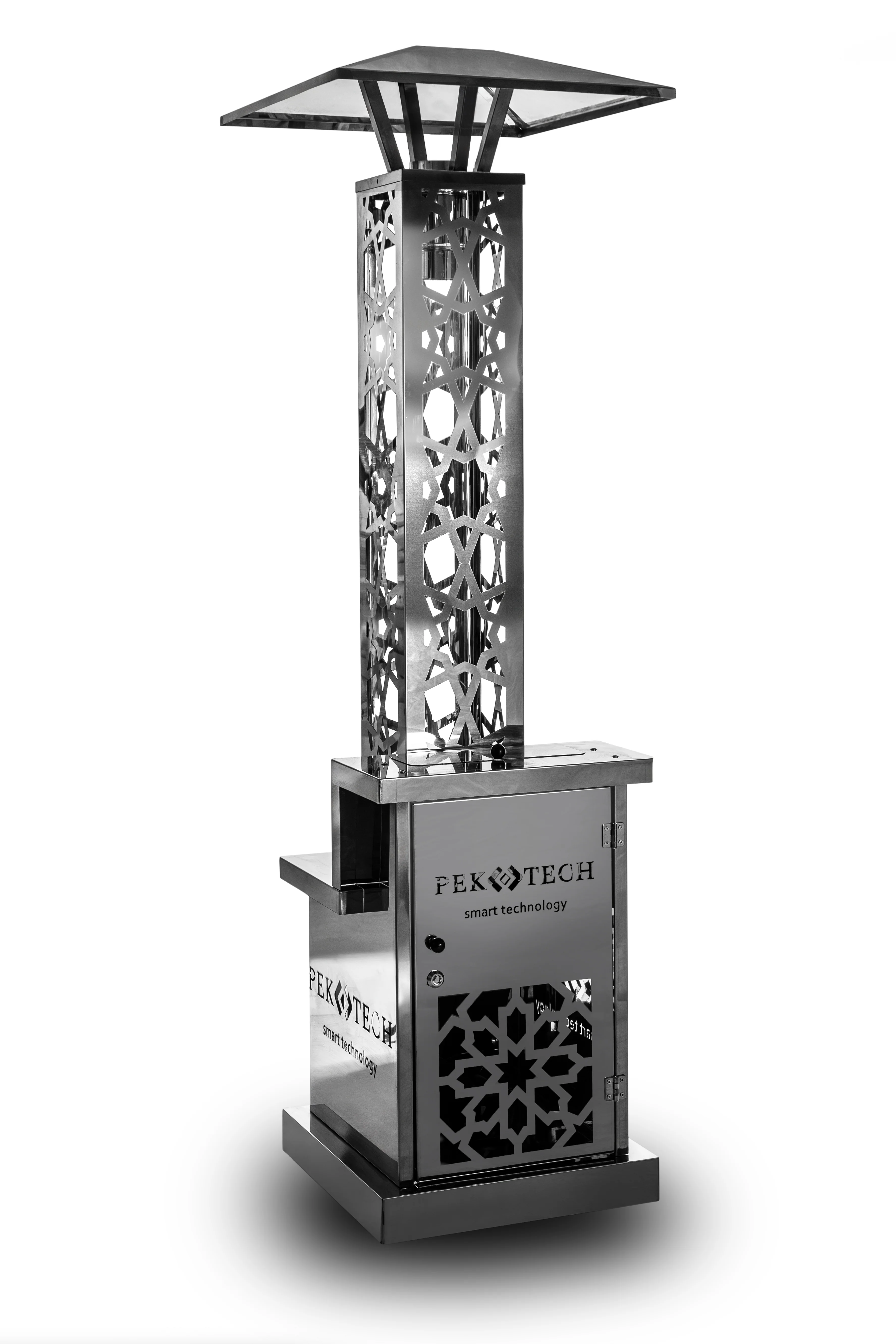 Pektech Peluxe Chrom �C Exclusieve pelletverwarmer in volledig chroom voor tuin & evenementen