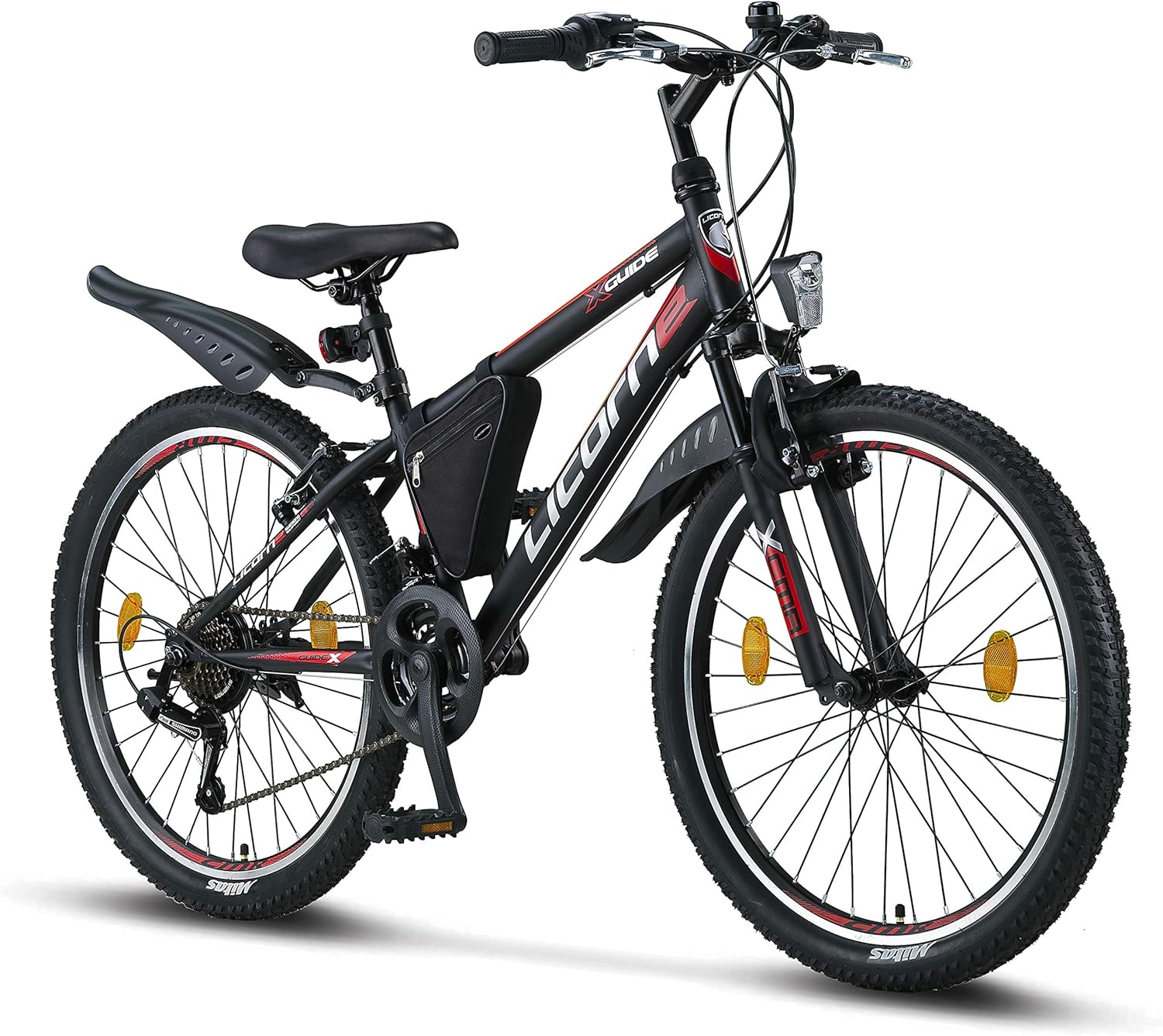 Licorne Bike Mountain Bike Guide for Girls, Boys, Women and Men, Shimano 21-Speed Gear