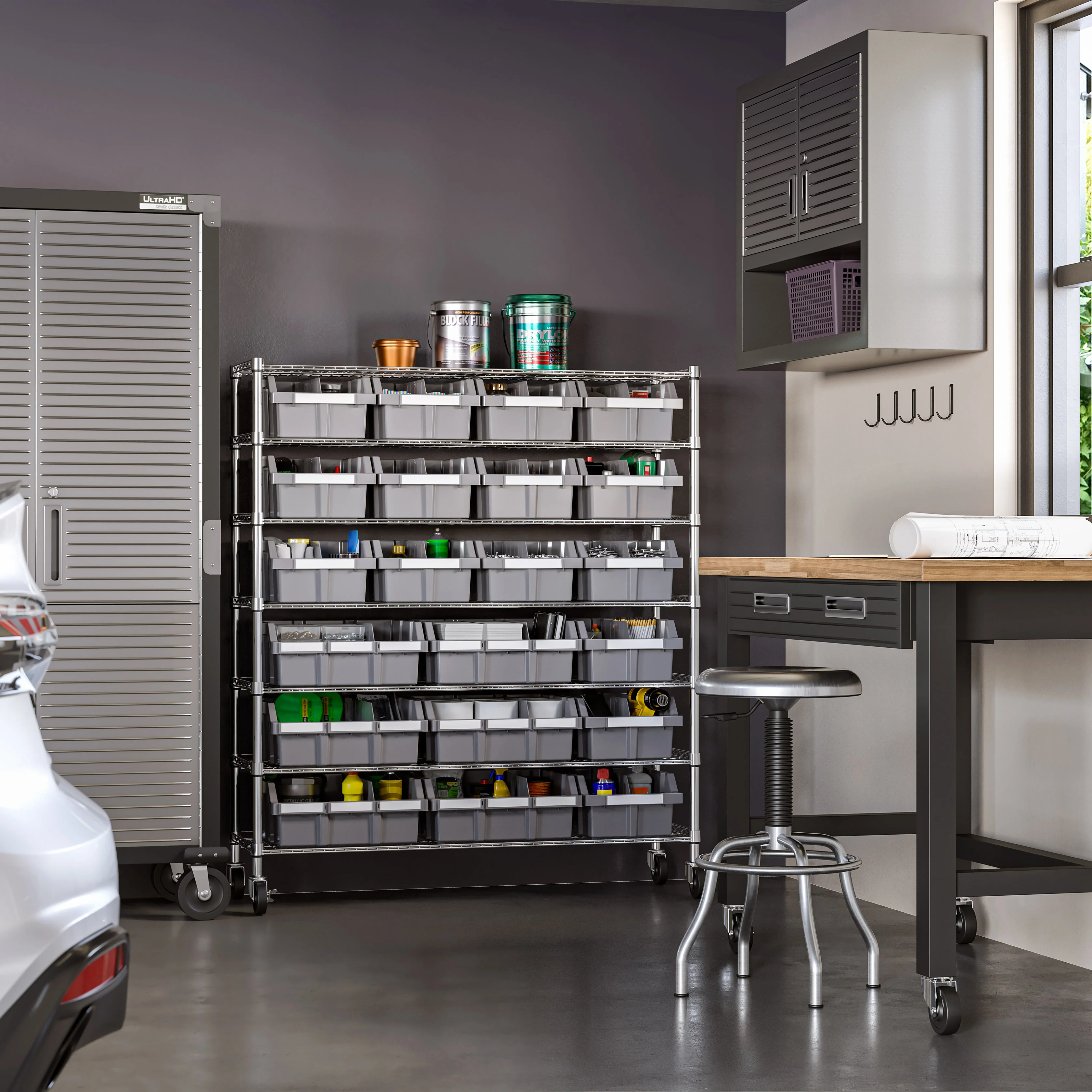 2025 NSF Extra Brede Rek met 7 Niveaus en 21 Bakjes