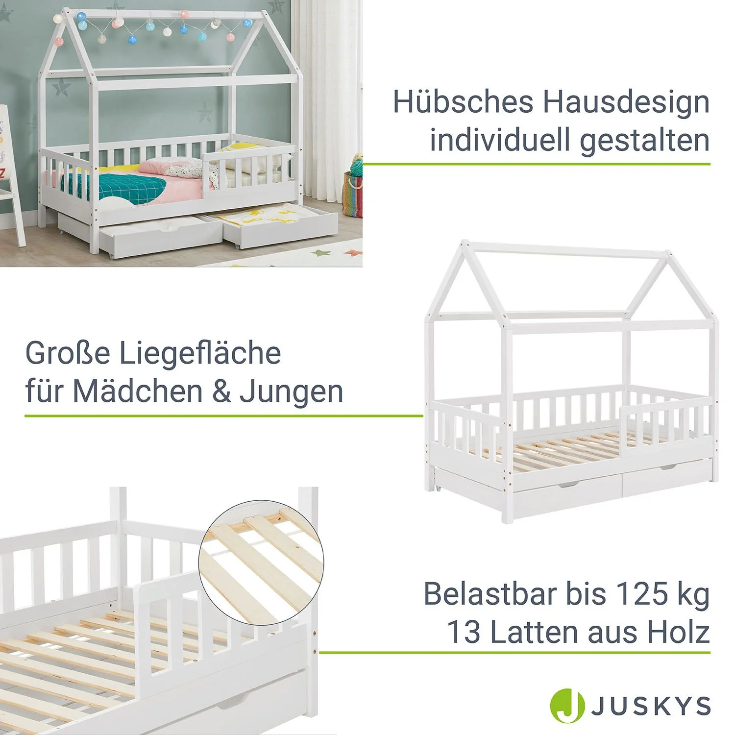 2025 Kinderbed Marli 80 x 160 cm met opberglade