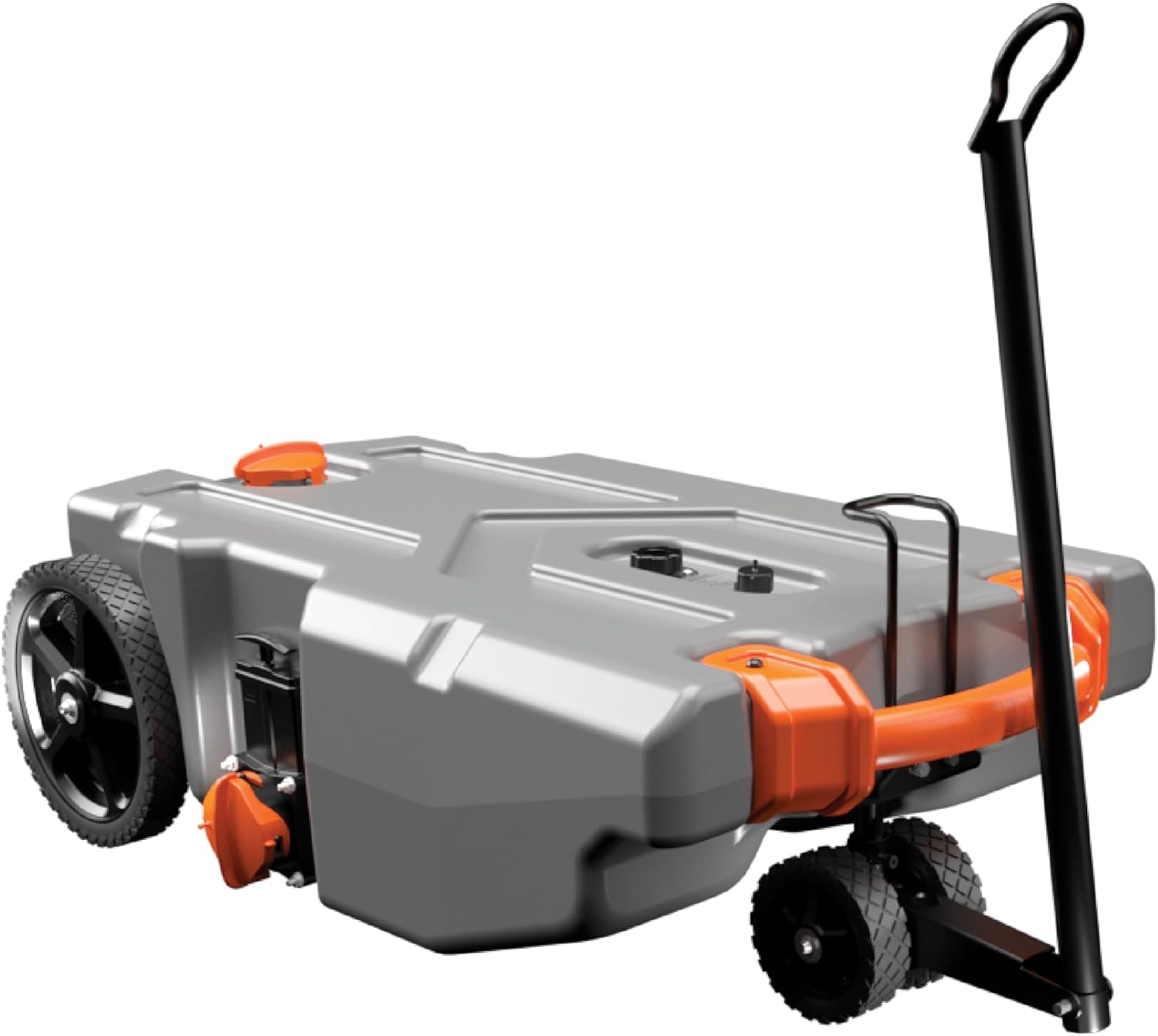 Draagbare camper-/campertank van 36 gallon - Met grote, robuuste wielen die lekvrij zijn en een ingebouwde afsluiter - Verwijderbare stalen trekadapter, 3-delige camper-rioolslang en meer camperaccessoires (39006)