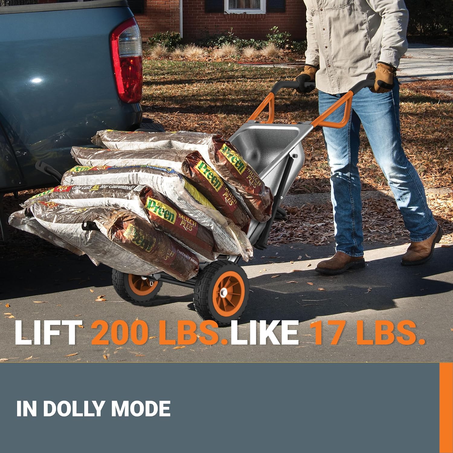 2025 Worx WG050 Tuinkar Aerocart 8-in-1 / Robuuste Kruiwagen / Dolly