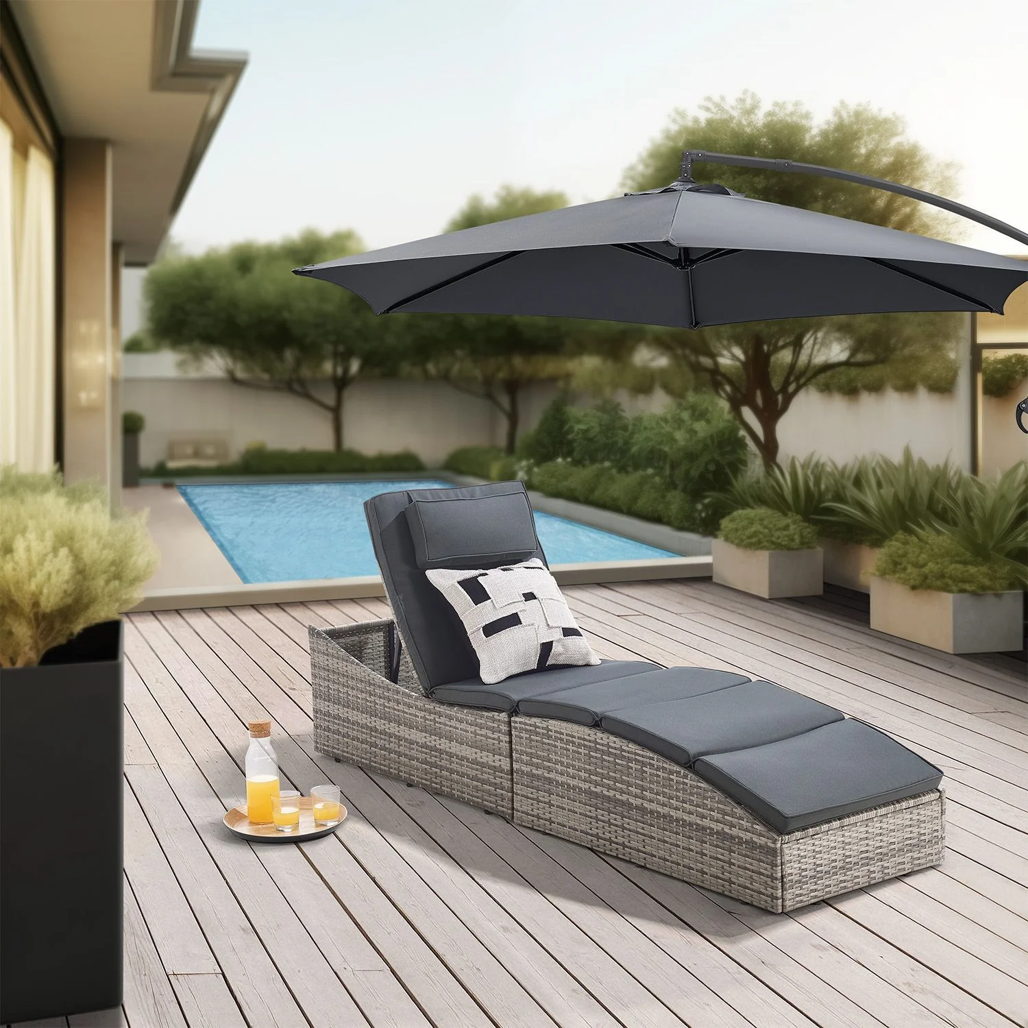 2025 Opvouwbare polyrattan ligstoel Lamia