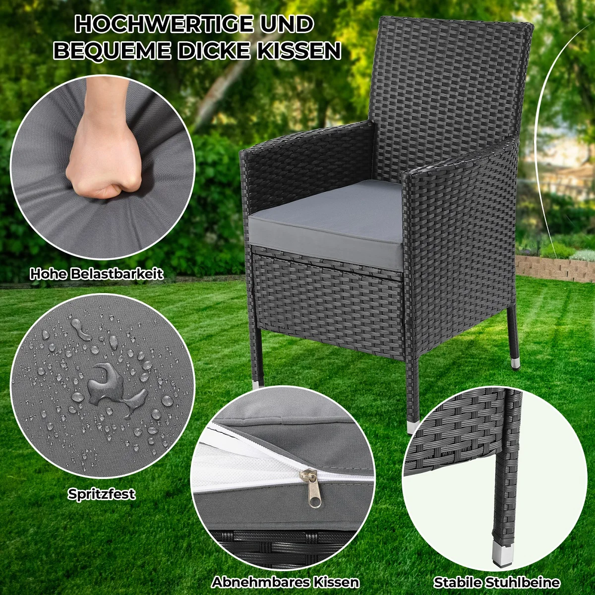 3-delig Rotan Tuinmeubelset �C Stijlvolle zitgroep voor balkon, terras & tuin