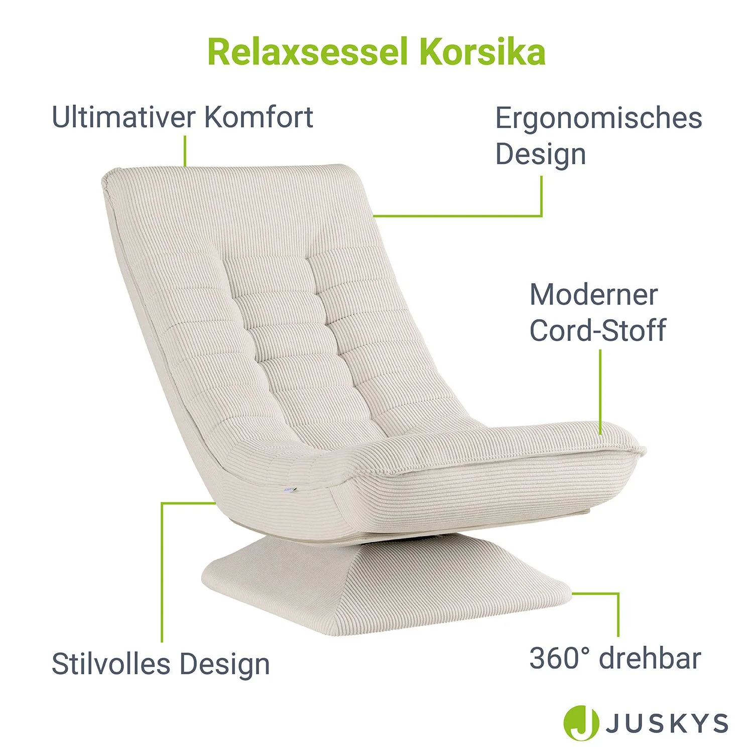 2025 Relaxfauteuil Korsika met Cord