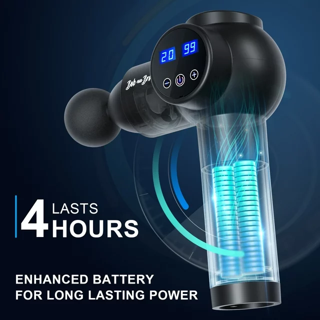 Bob en Brad EM-19 Diepe Percussie Massagepistool voor Spieren, Handmassageapparaat voor Thuis, Sportschool, Kantoor, Herstel na Training en Pijnverlichting