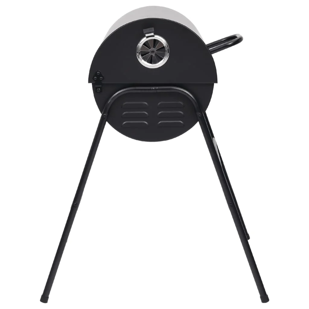 Grill met 2 grillroosters zwart draagbare BBQ-grill 80x95x90 cm staal