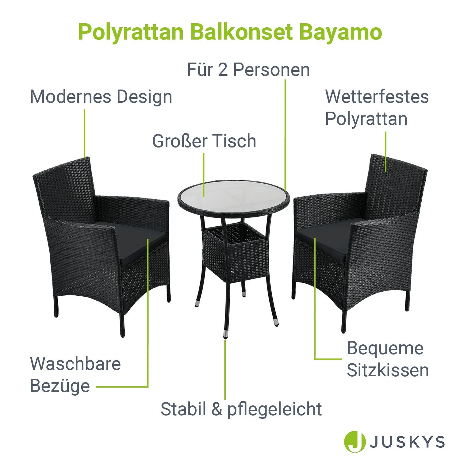 2025 Polyrattan Balkon Set Bayamo