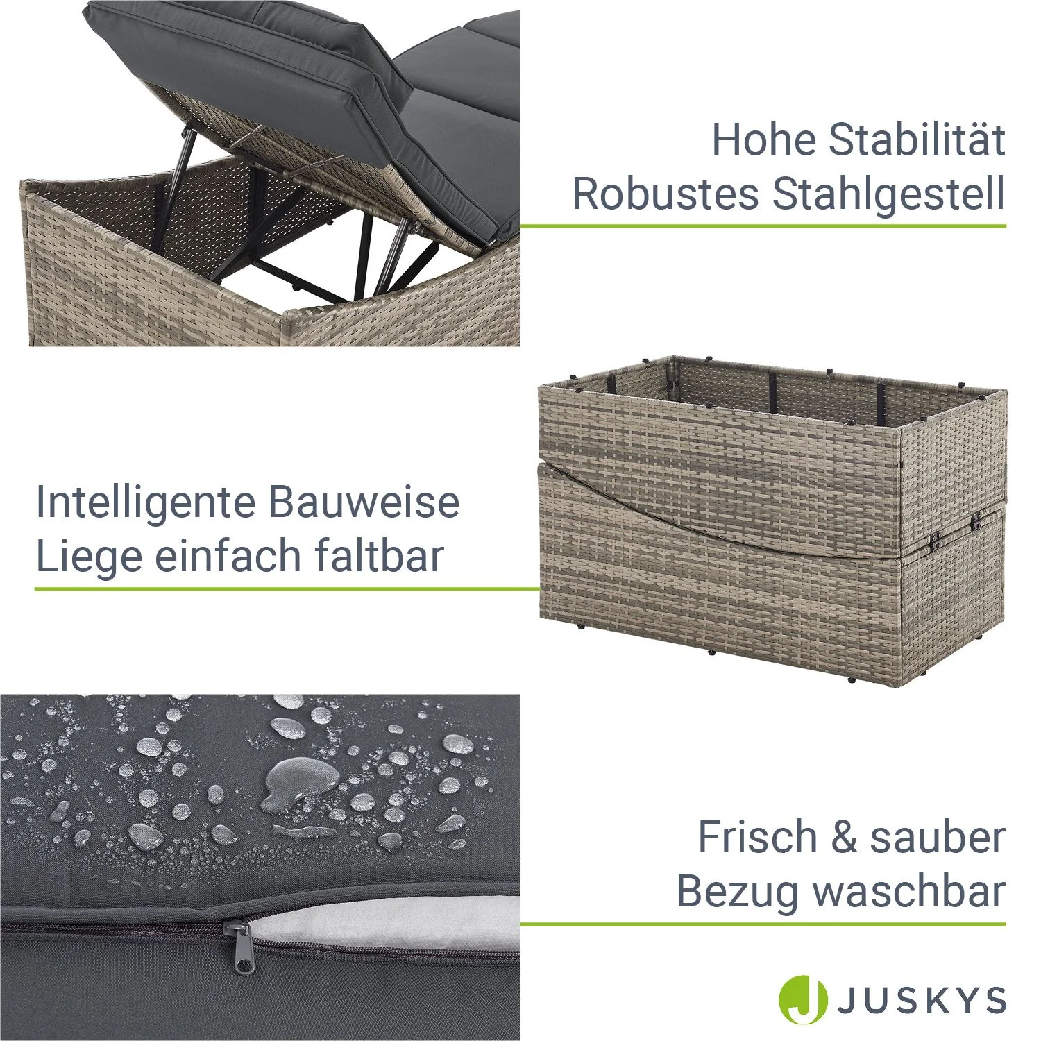 2025 Opvouwbare polyrattan ligstoel Lamia