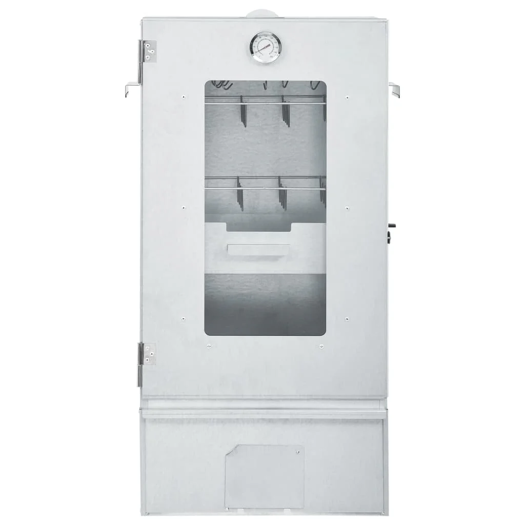 Rookoven met 1 kg rookmot 44,5 x 29 x 83 cm verzinkt zilver