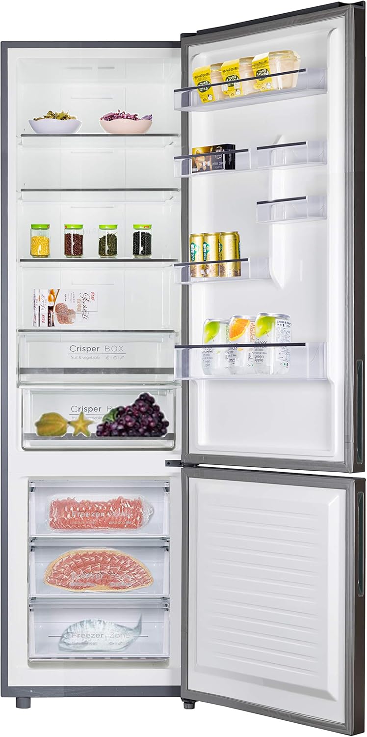 CHiQ FBM351NEI42, Fridge-Freezer, 356 Liters(260 + 96 L), No Frost, Silent 35dB, Inverter Compressor, Digital LED Display, 12 Year Warranty on Compressor, Stainless Steel