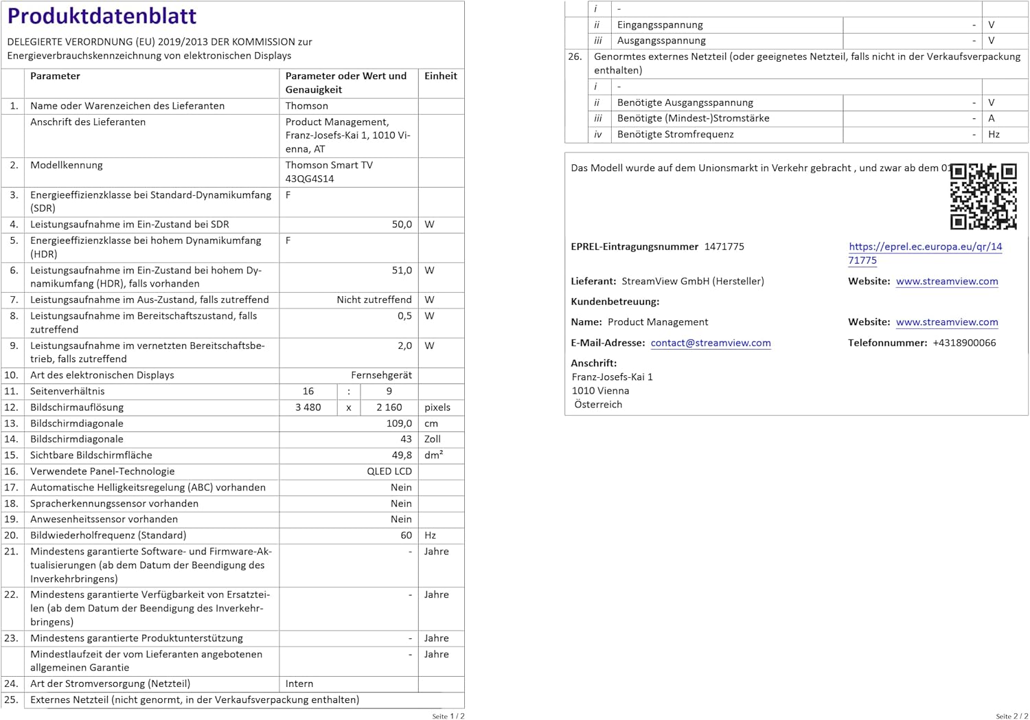 THOMSON 32 Inch (81cm) Full HD Google Smart TV, Wi-Fi, Dolby Audio, HDR10, Bluetooth 5.1, Triple Tuner (Cable/Satellite/Antenna), HDMI, CI+, A+ Panel - 32FG2S14