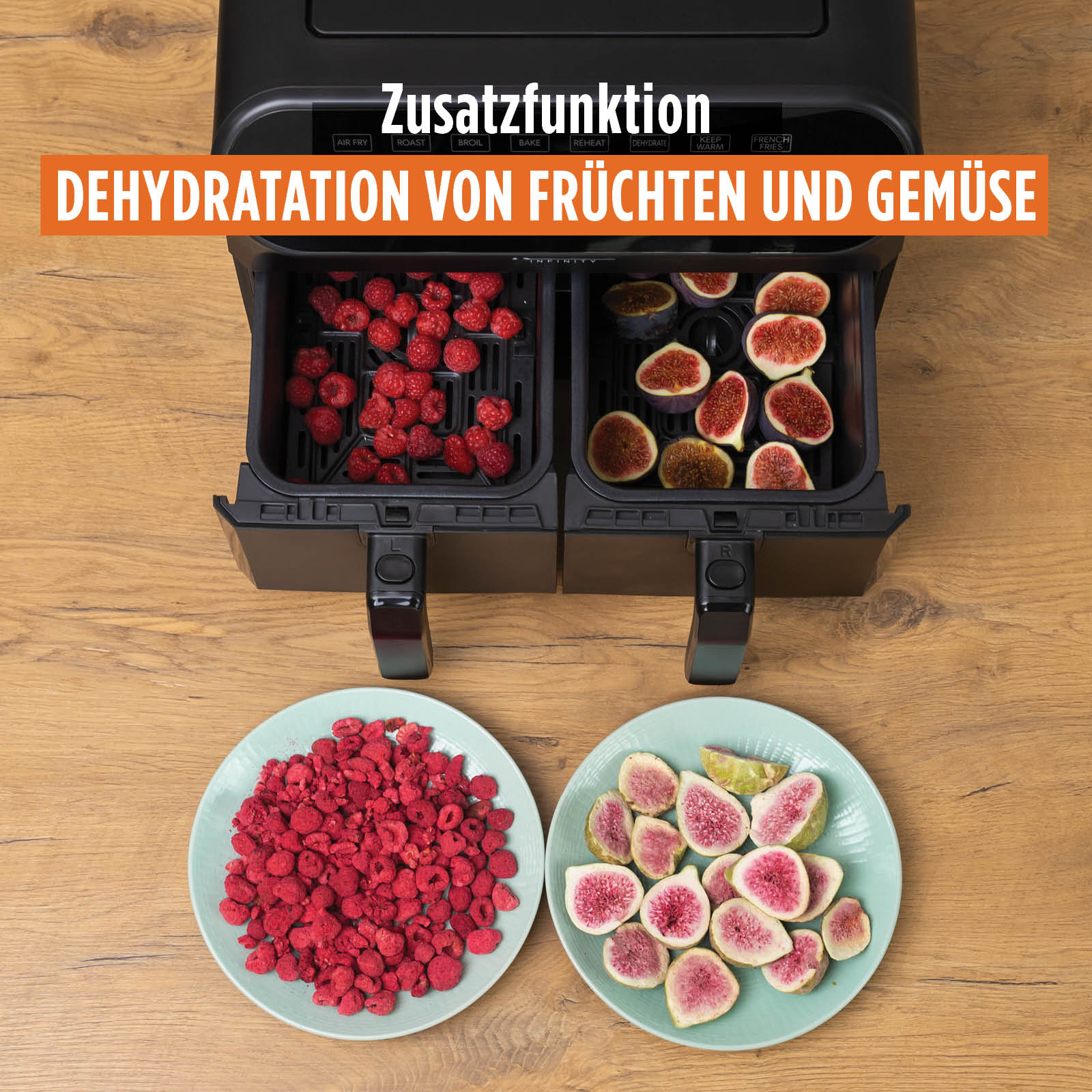 2025 Infinity PRO XXL Airfryer met dubbele manden, 1700 W, 8 L