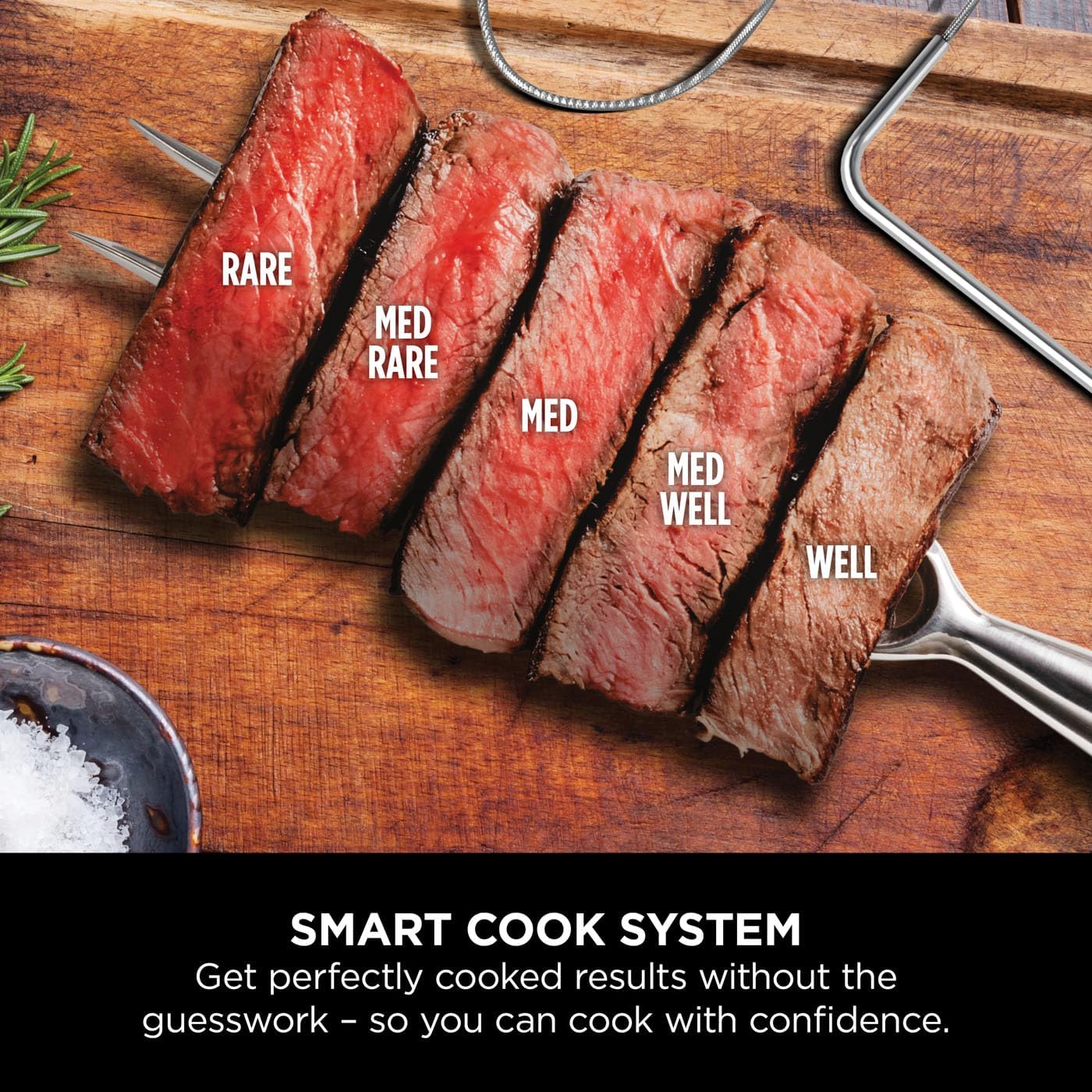 Ninja Woodfire Pro Connect XL Electric BBQ Grill & Smoker with App Control, Digital Sensor, Large 7-in-1 Grill & Air Fryer with Wood Fire Pellets, Weatherproof, Black OG901EU